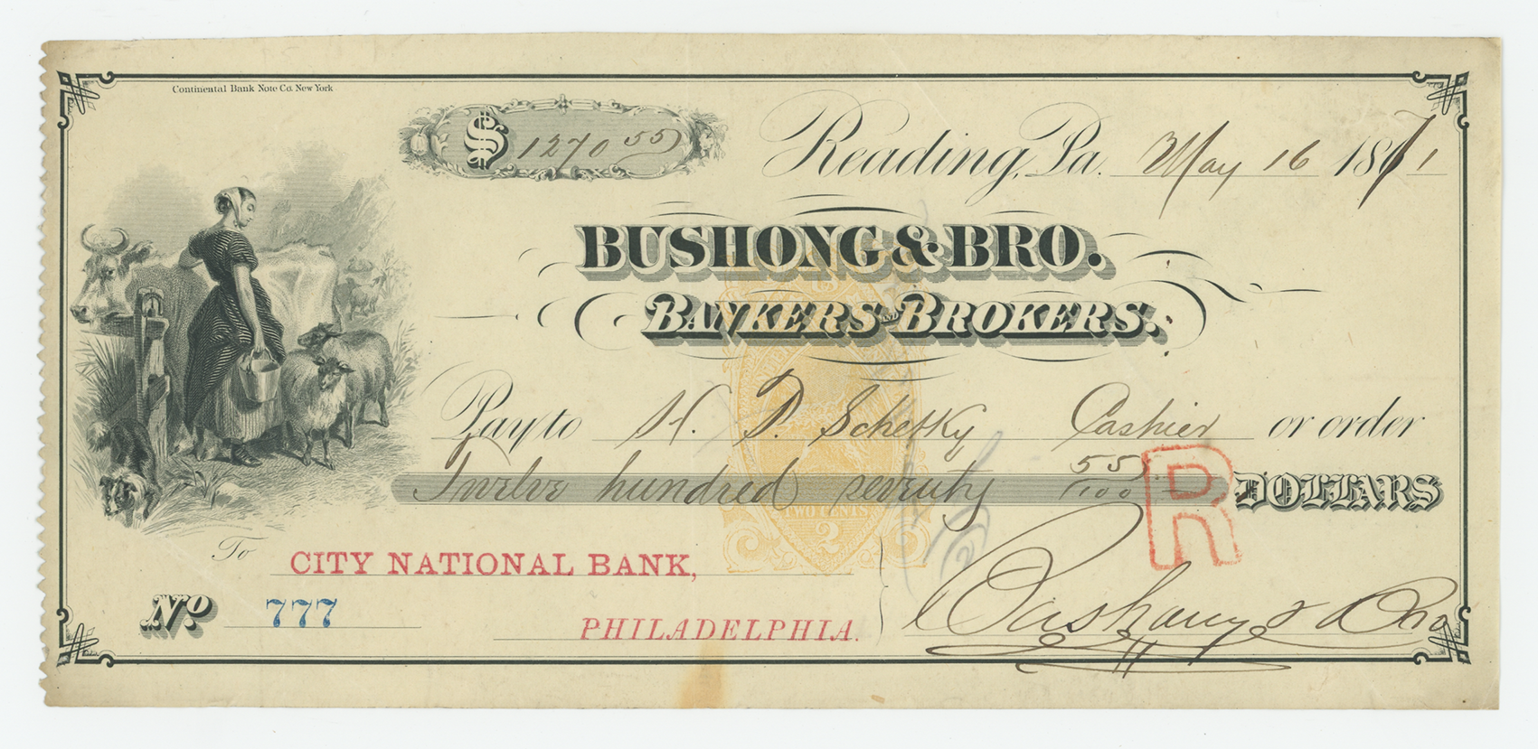 RN-B1 Bushong & Bro. Bankers and Brokers, Continental BNCo