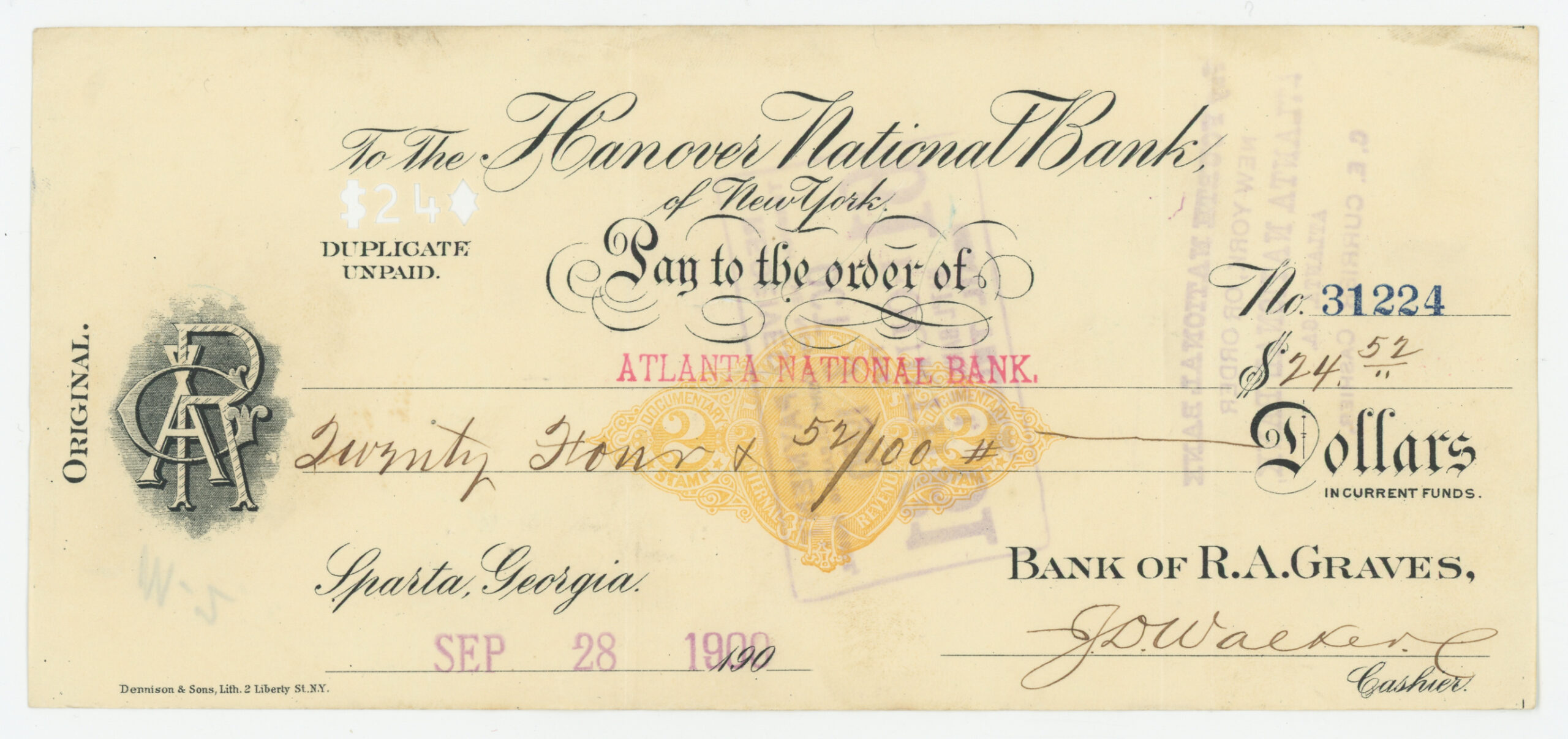 RN-X7 Hanover National Bank of New York