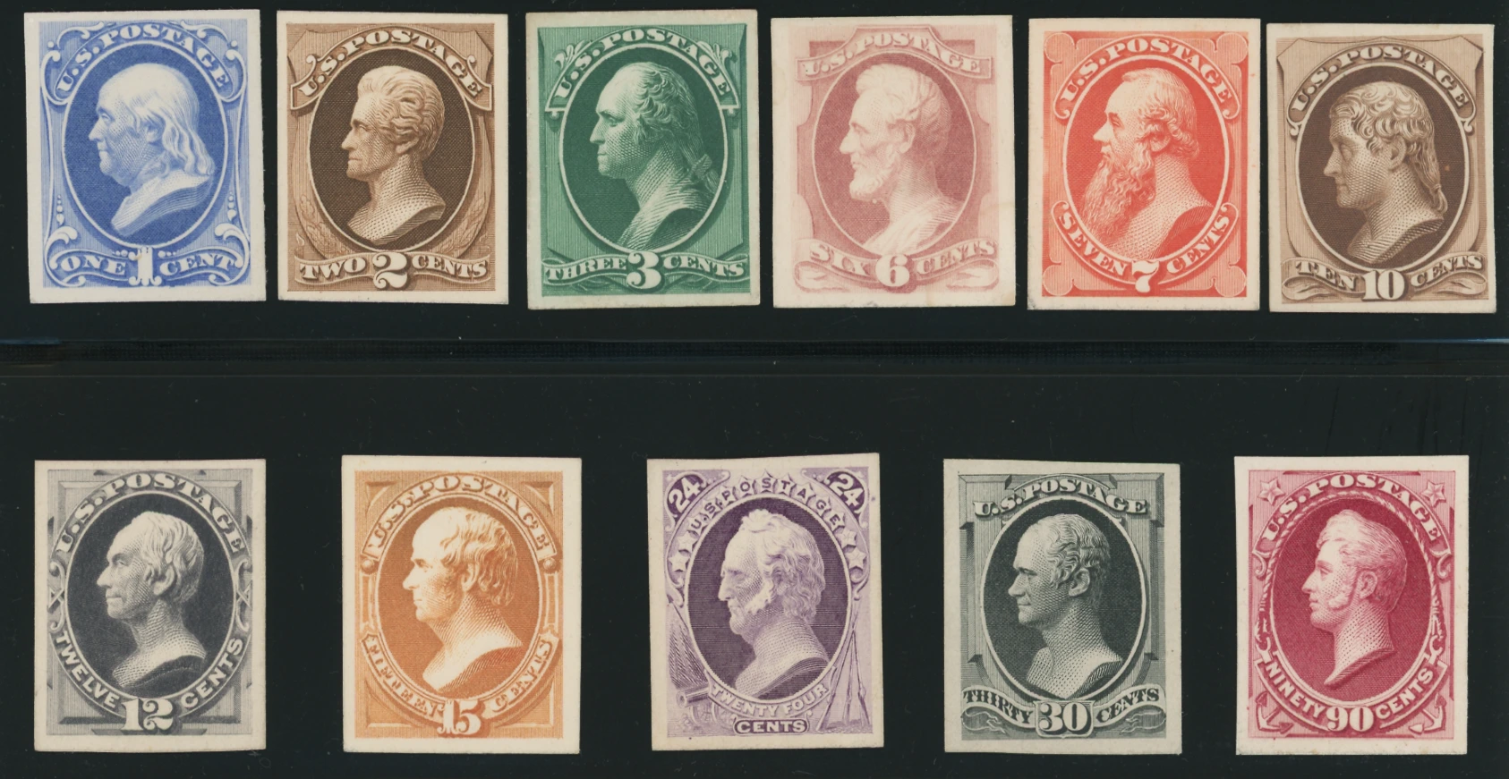 1873 Continental Bank Note Co. Proof Set on Card