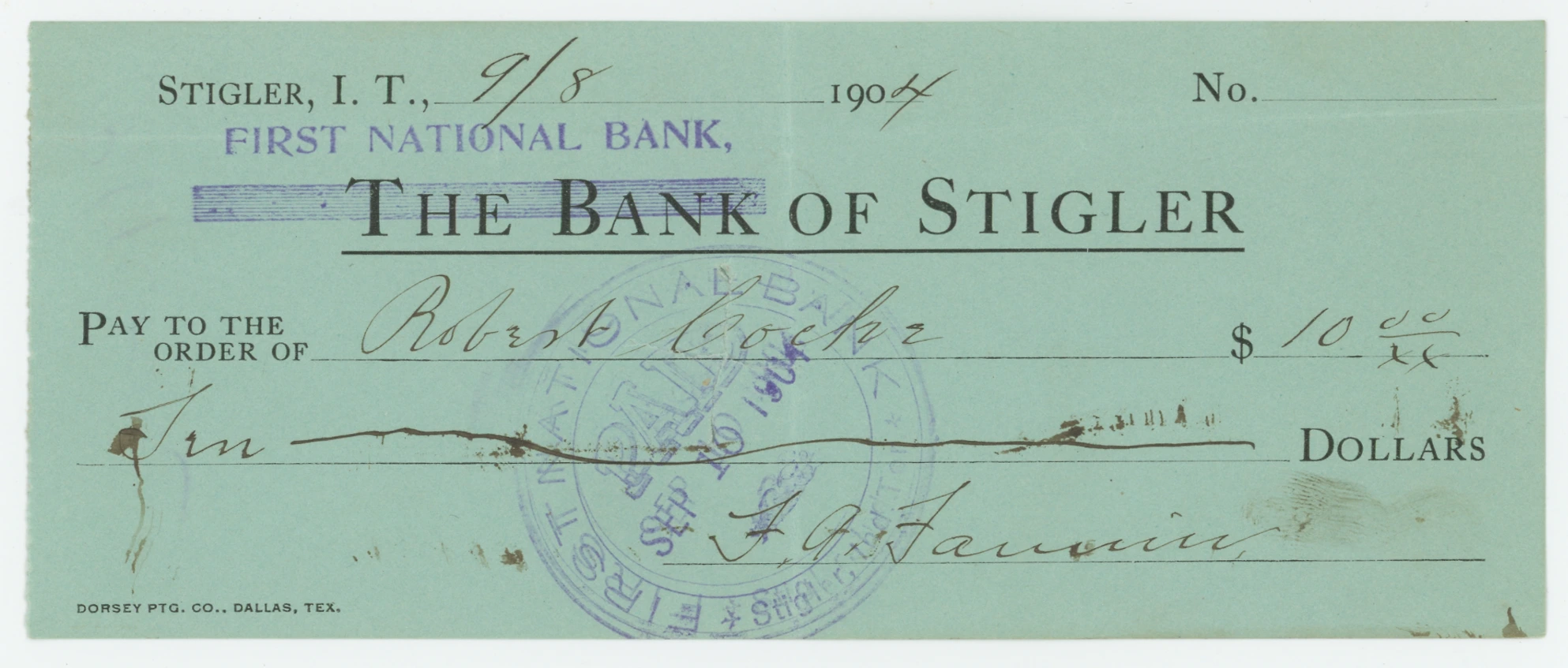 First National Bank (fmr Bank of Stigler)