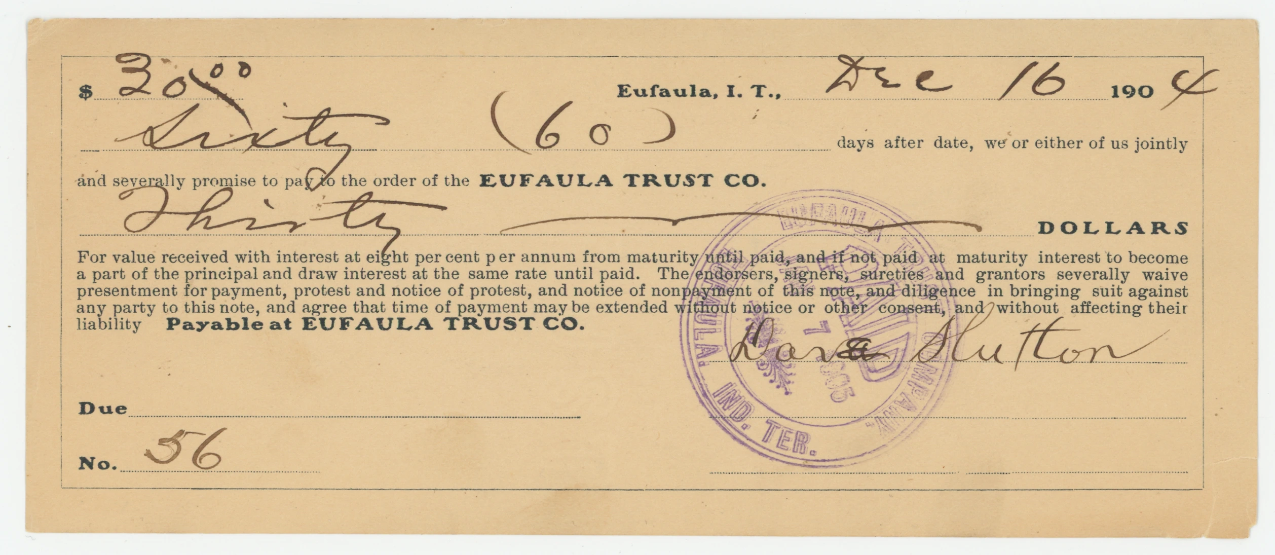 Eufaula Trust Co. #1
