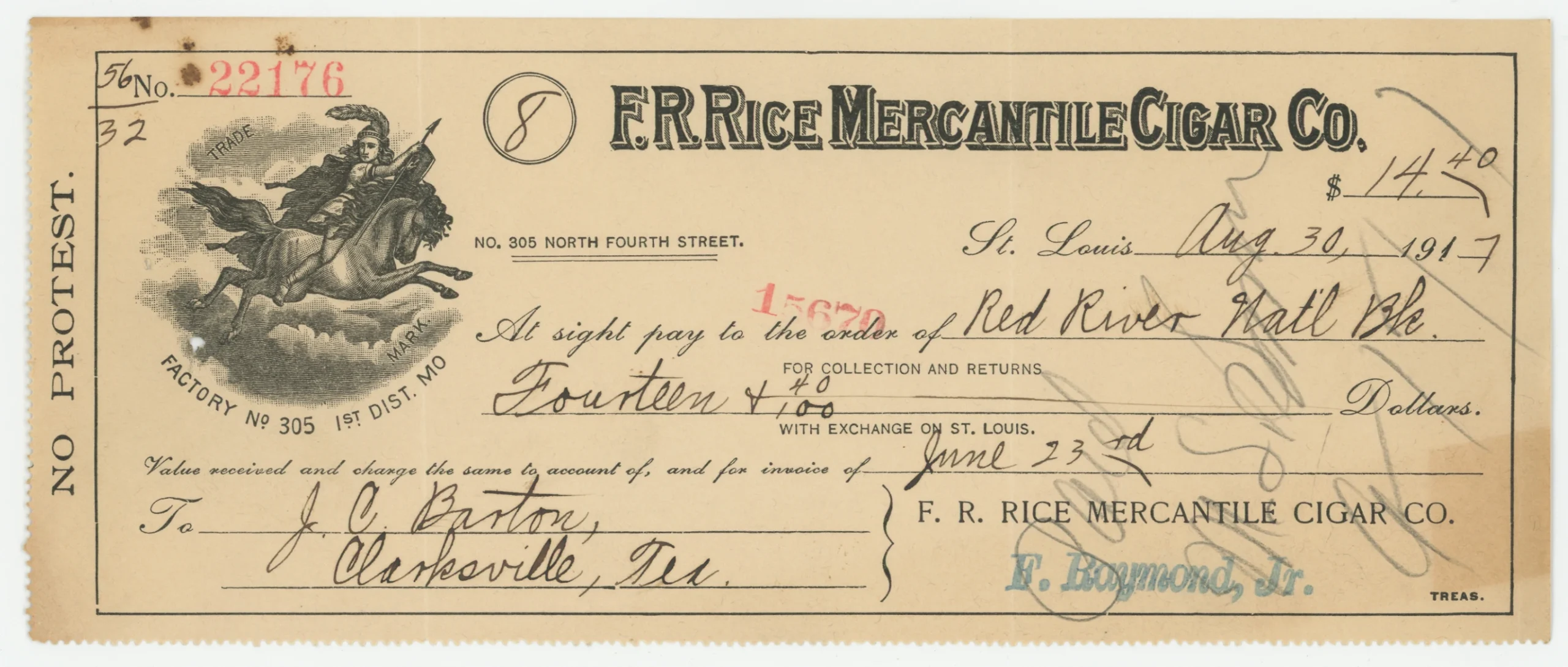 1917 F.R. Rice Mercantile Cigar Co.