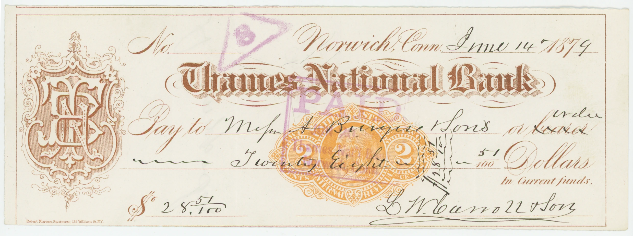 RN-F1 Thames National Bank