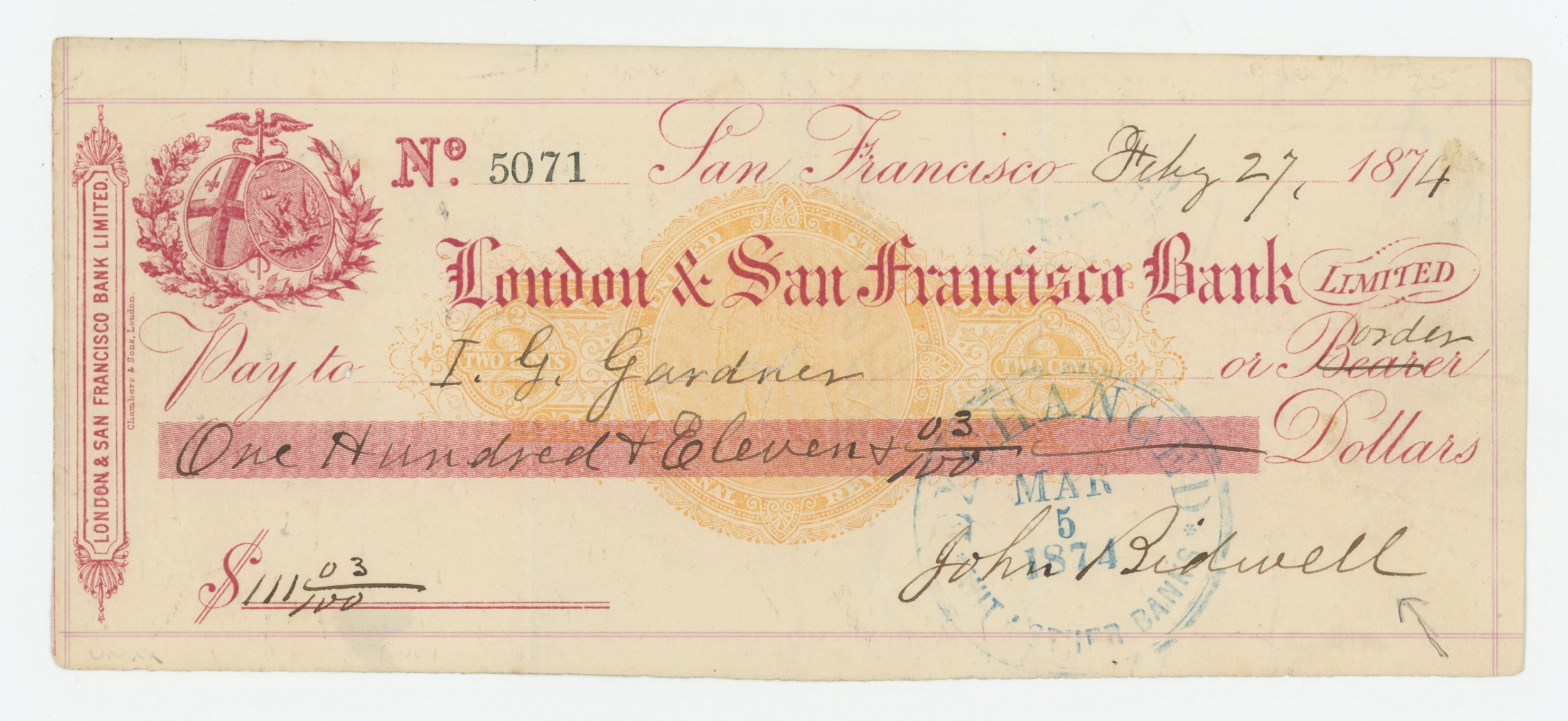RN-C1 London and San Francisco Bank, Ltd.