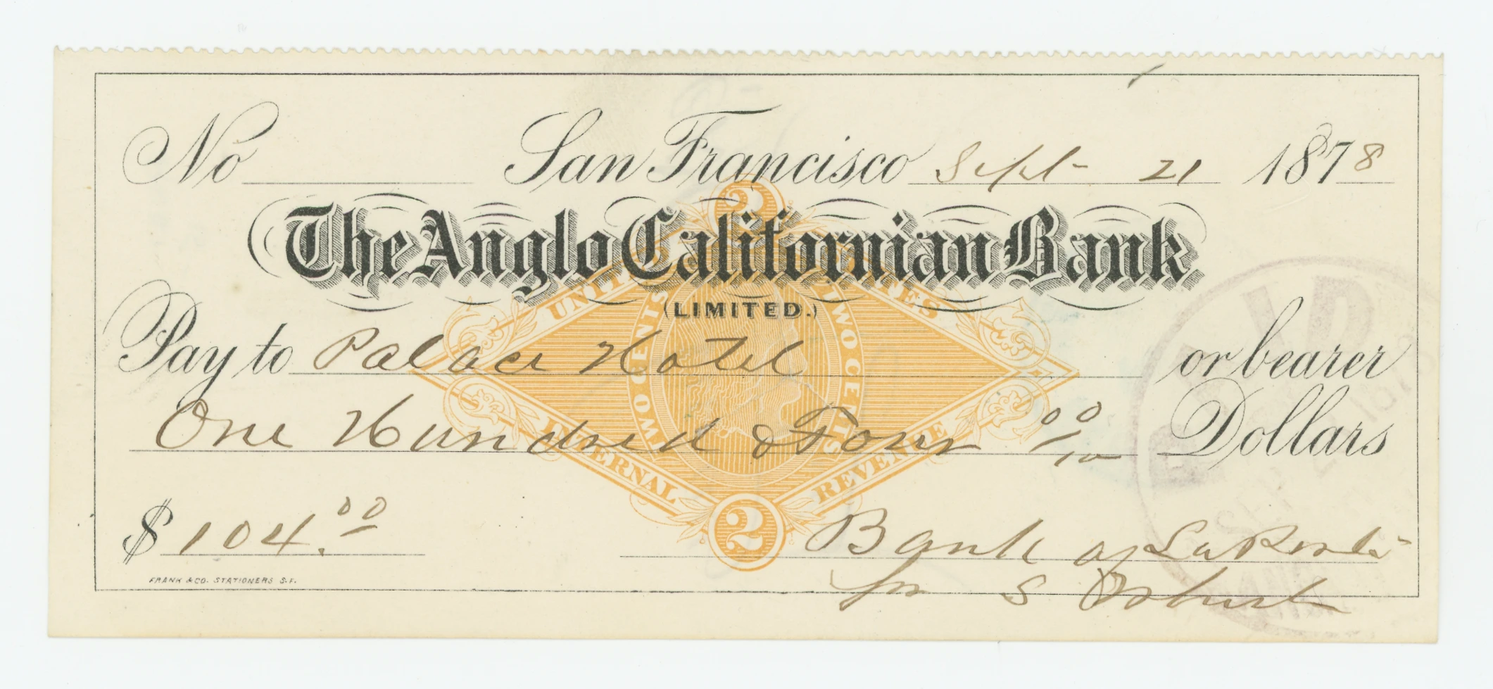 RN-G1 The Anglo California Bank Ltd.