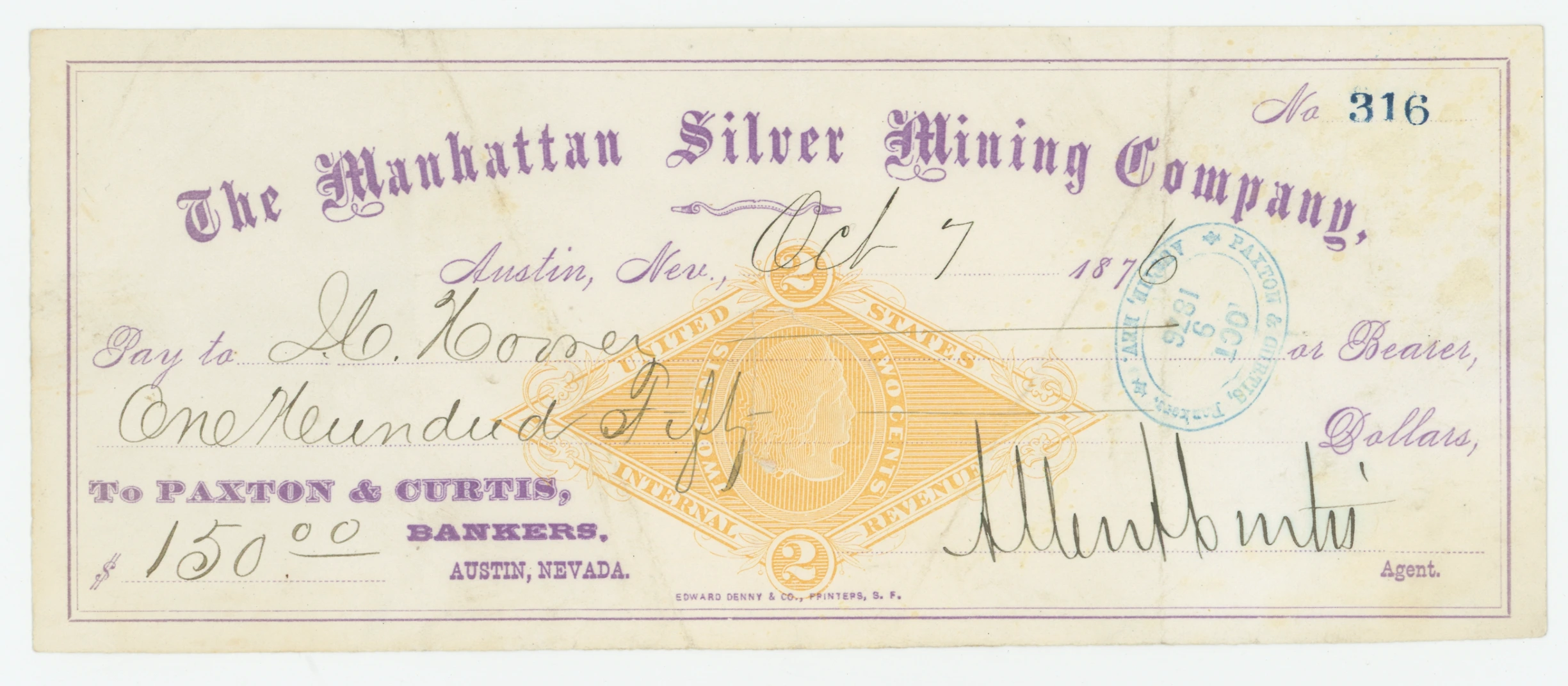 RN-G1 The Manhattan Silver Mining Co.
