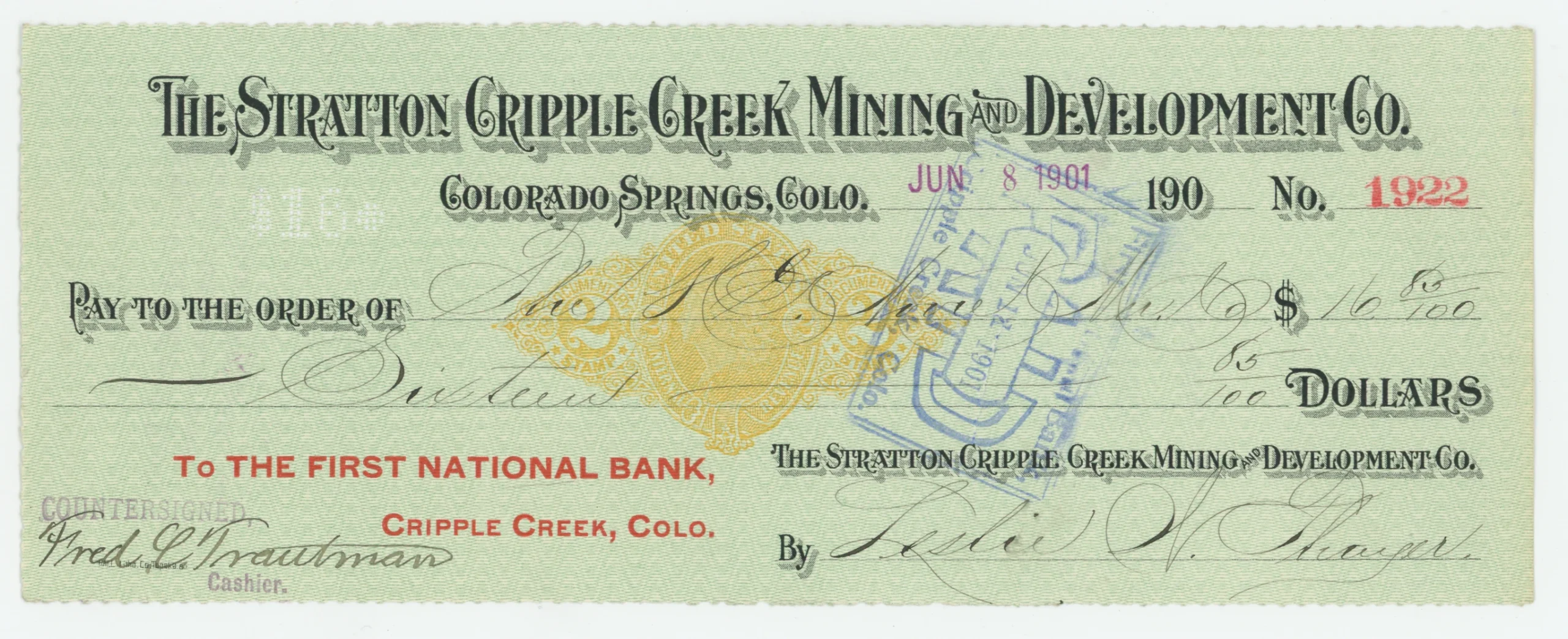 RN-X7 Stratton Cripple Creek Mining and Development Co.