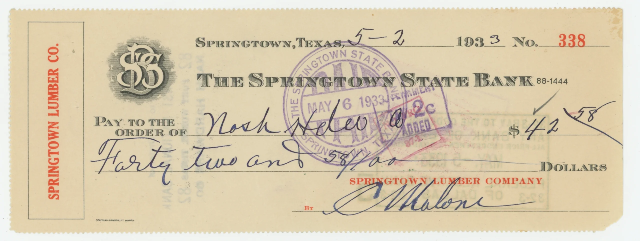 The Springtown State Bank