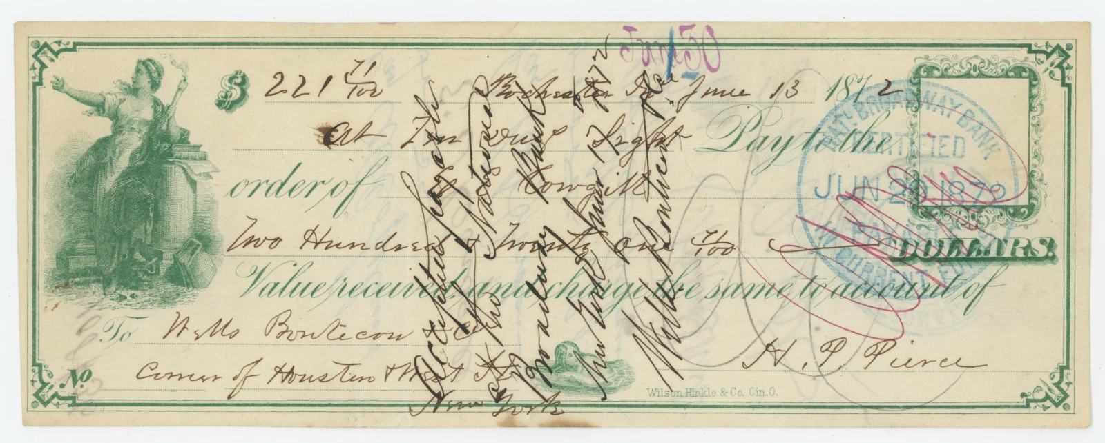 Vignetted Bank Draft, Rochester Indiana