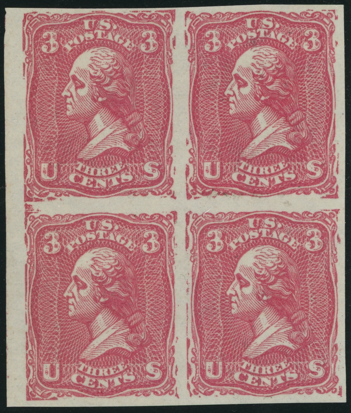 79-E25b Block of 4, Dim Red