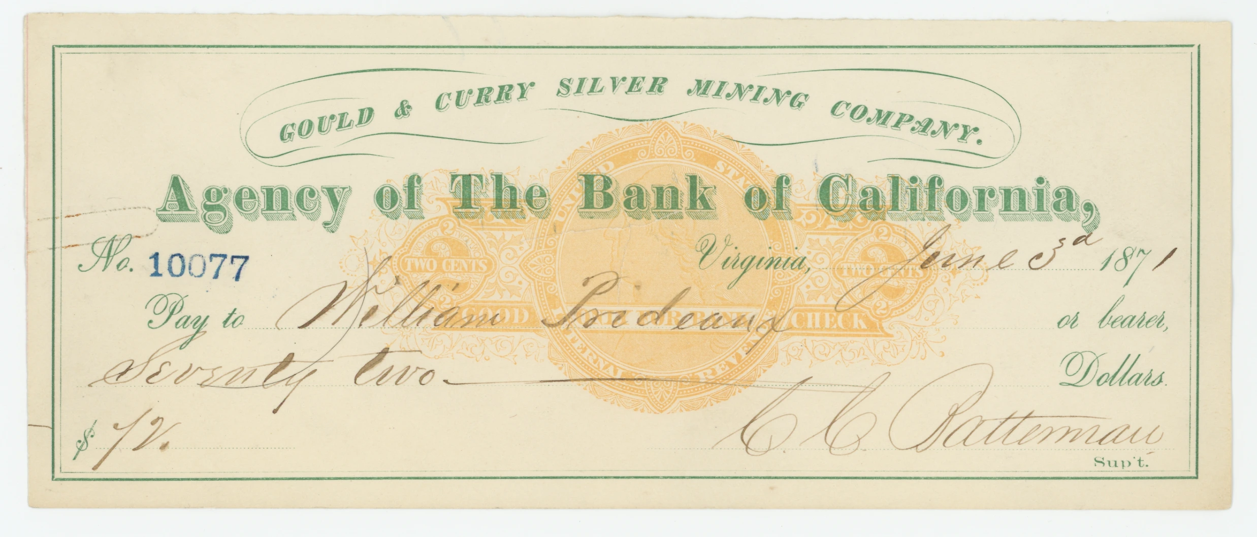 RN-C21 Agency of The Bank of California