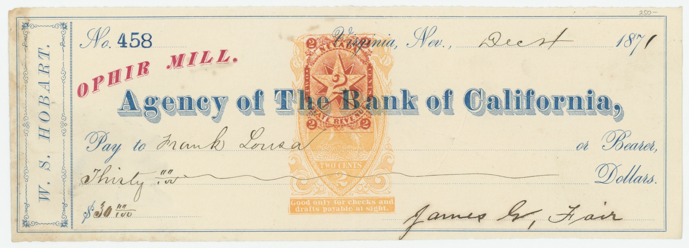 RN-B16a Agency of The Bank of California