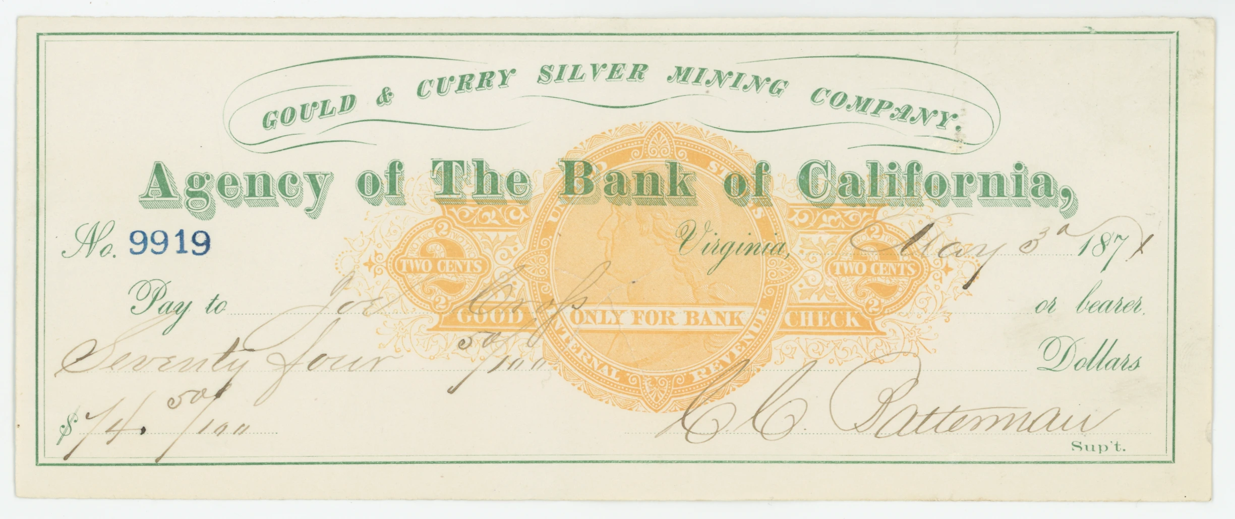 RN-C21 Agency of The Bank of California