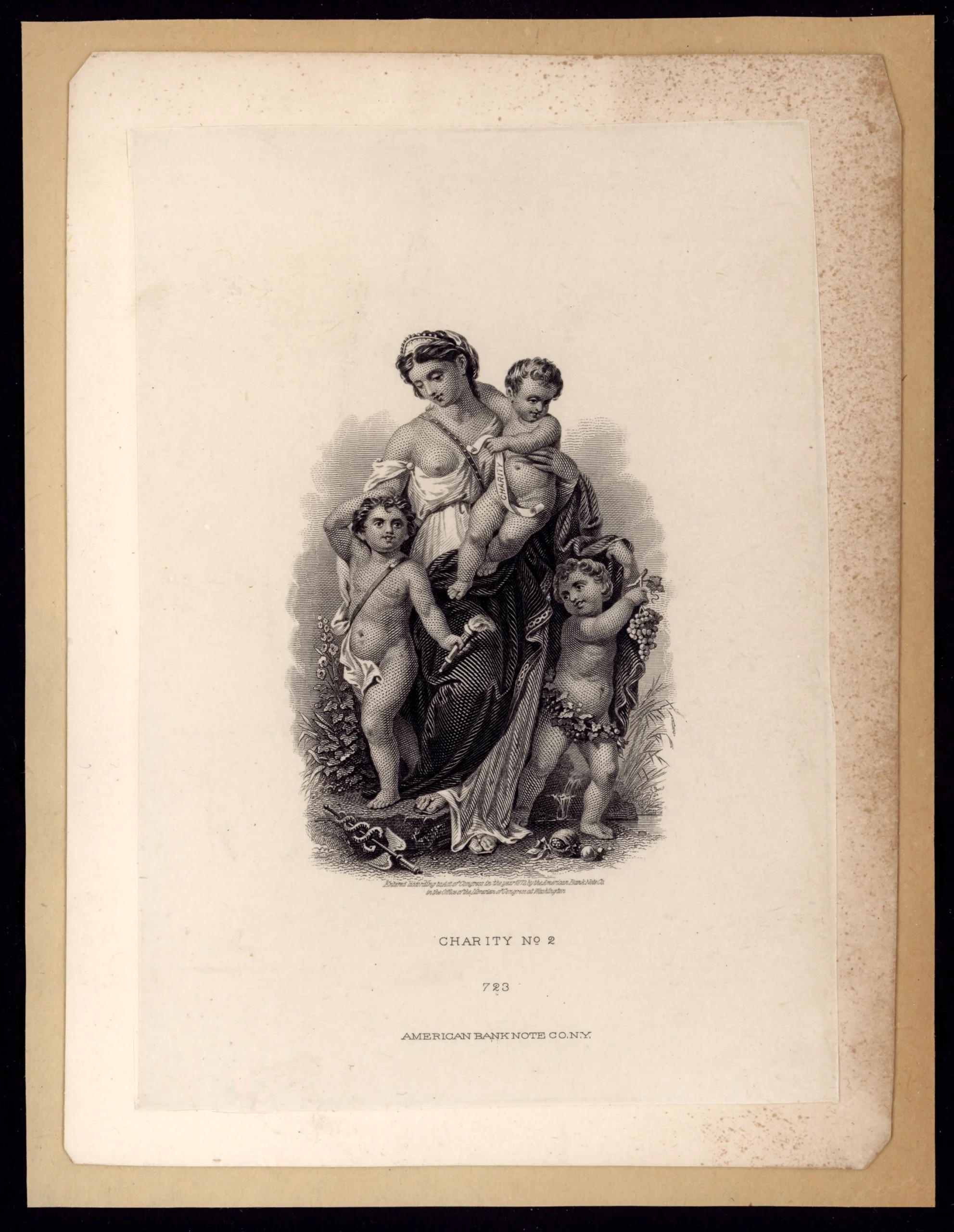 American Bank Note Company Vignette Die Proof, "Charity No. 2"