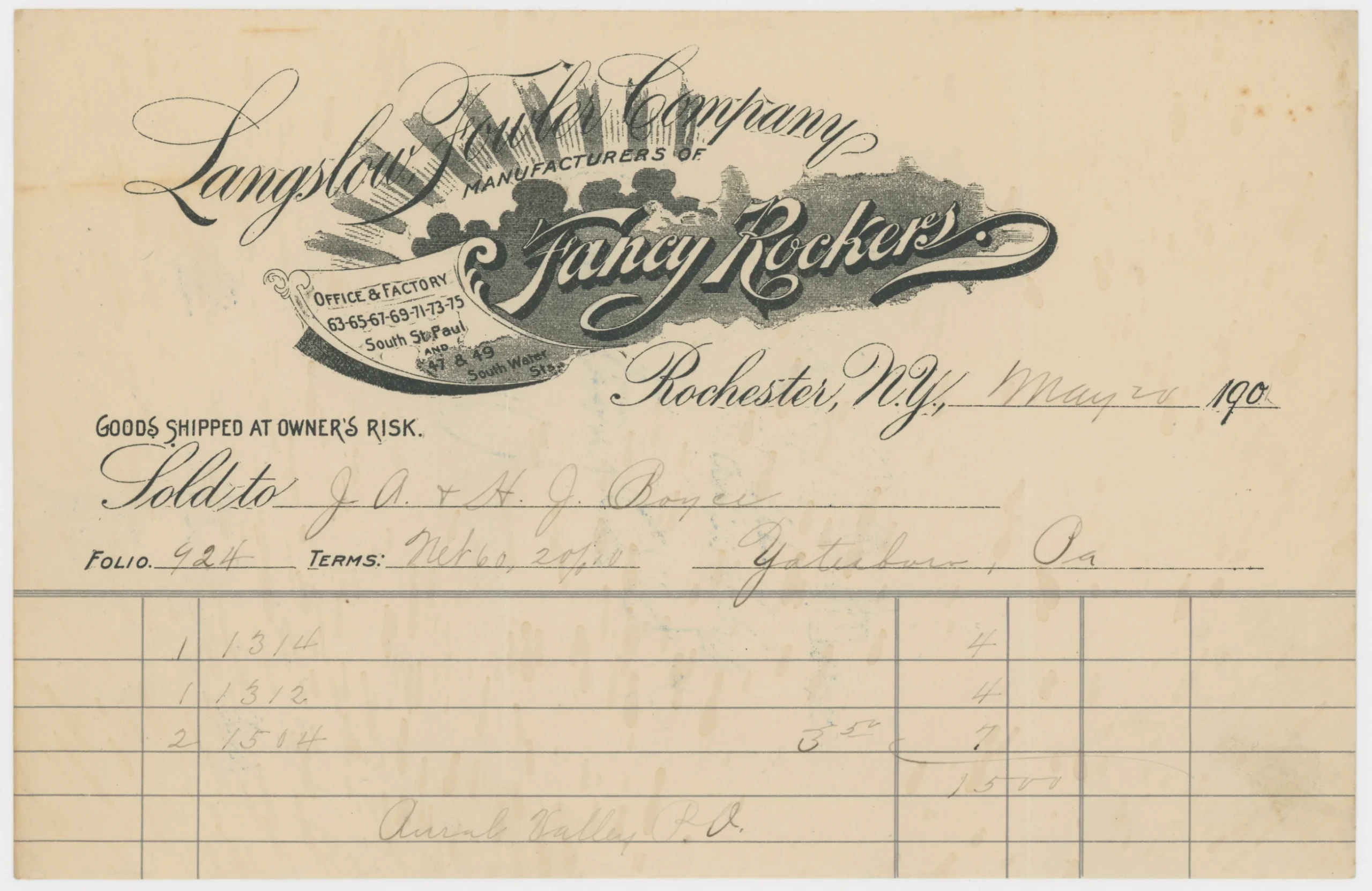 190x Langslow Fowler Company, Fancy Rockers