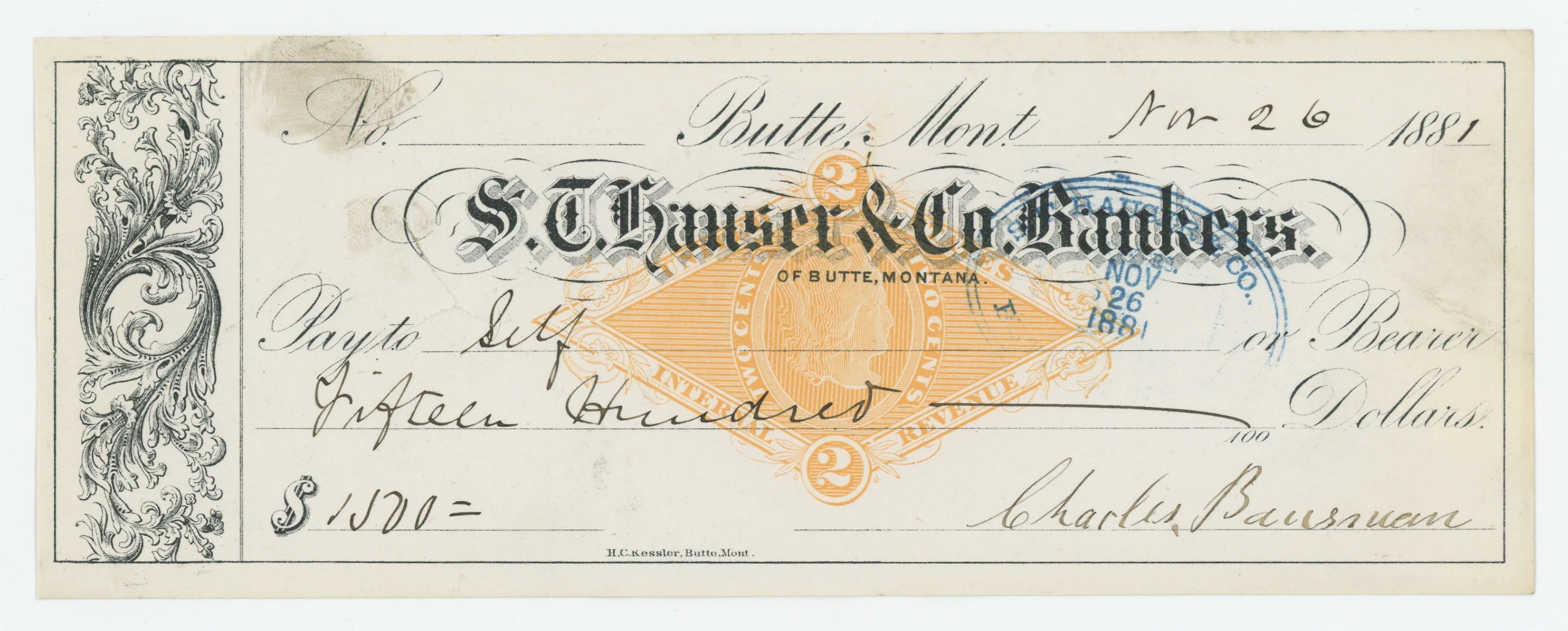 RN-G1 S.T. Houser & Co. Bankers of Butte
