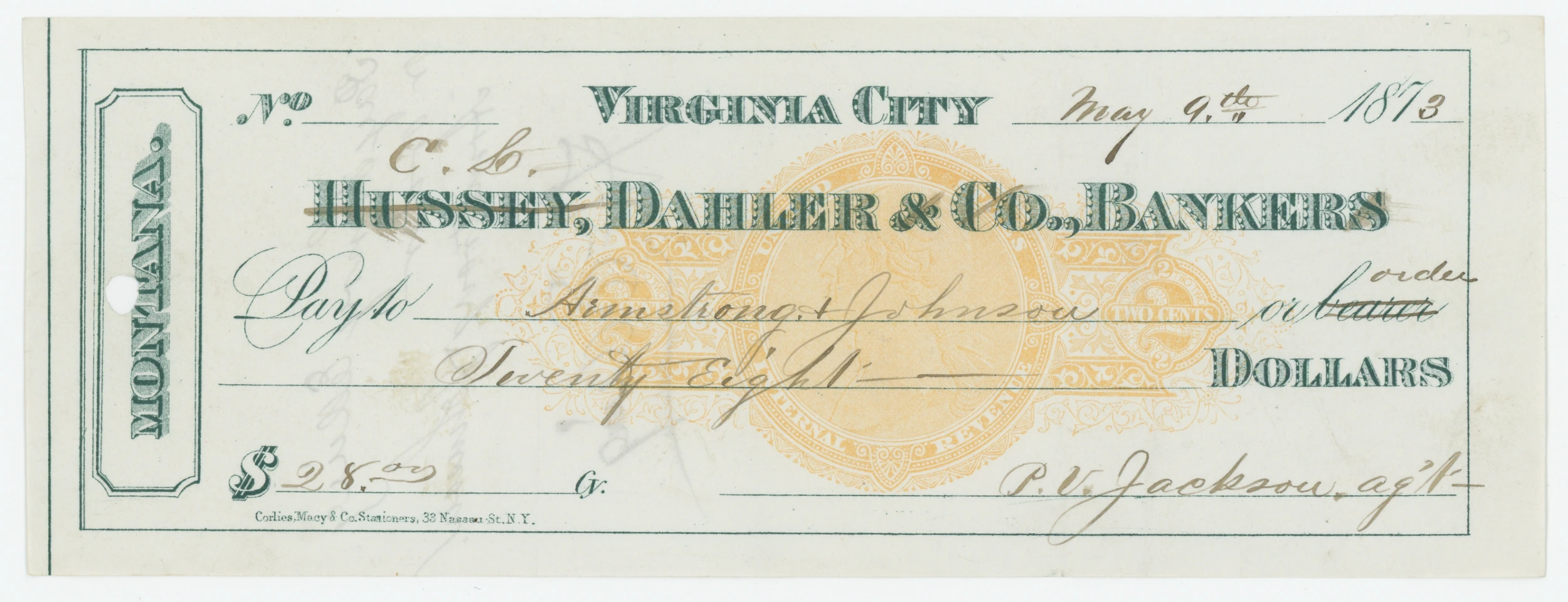 RN-C1 C.L. Dahler Banker, prev. Hussey, Dahler & Co. Bankers