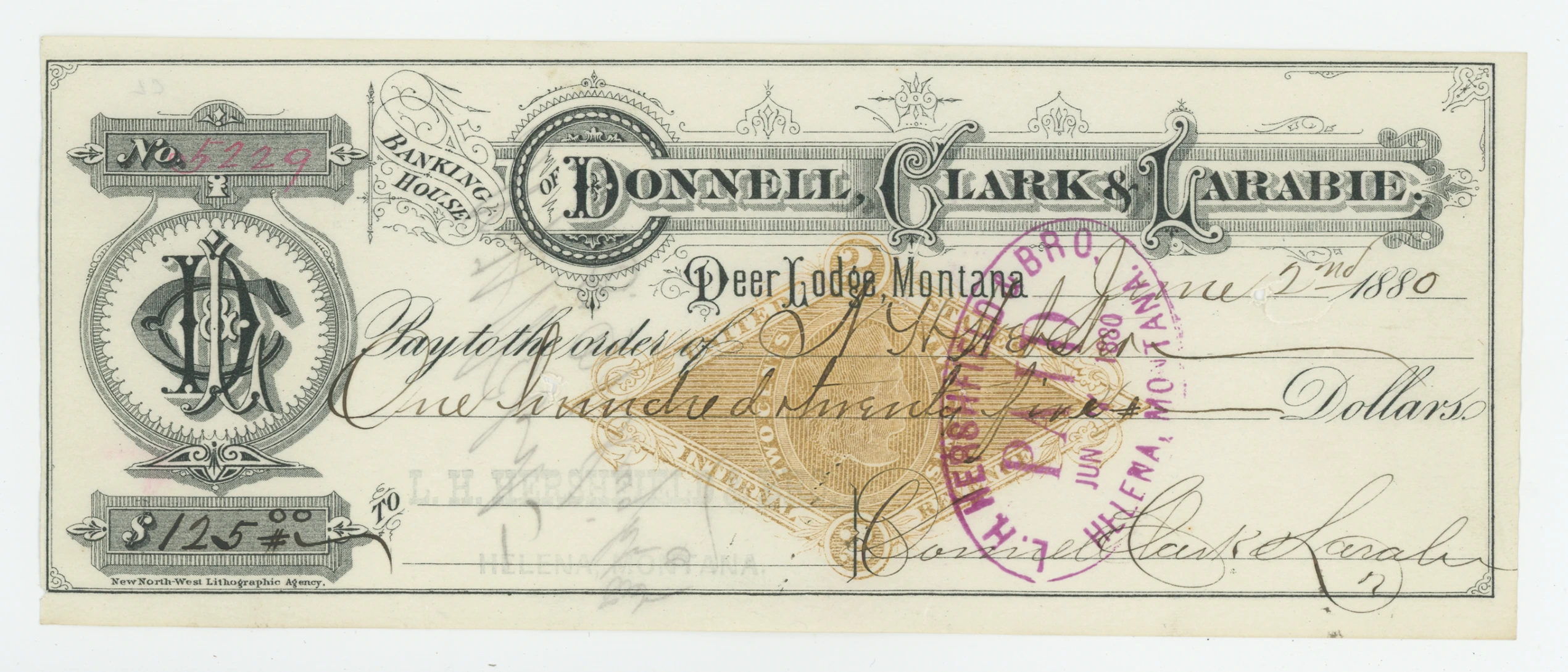 RN-G1 Banking House of Donnell, Clark & Larabie, Unusual Imprint Color