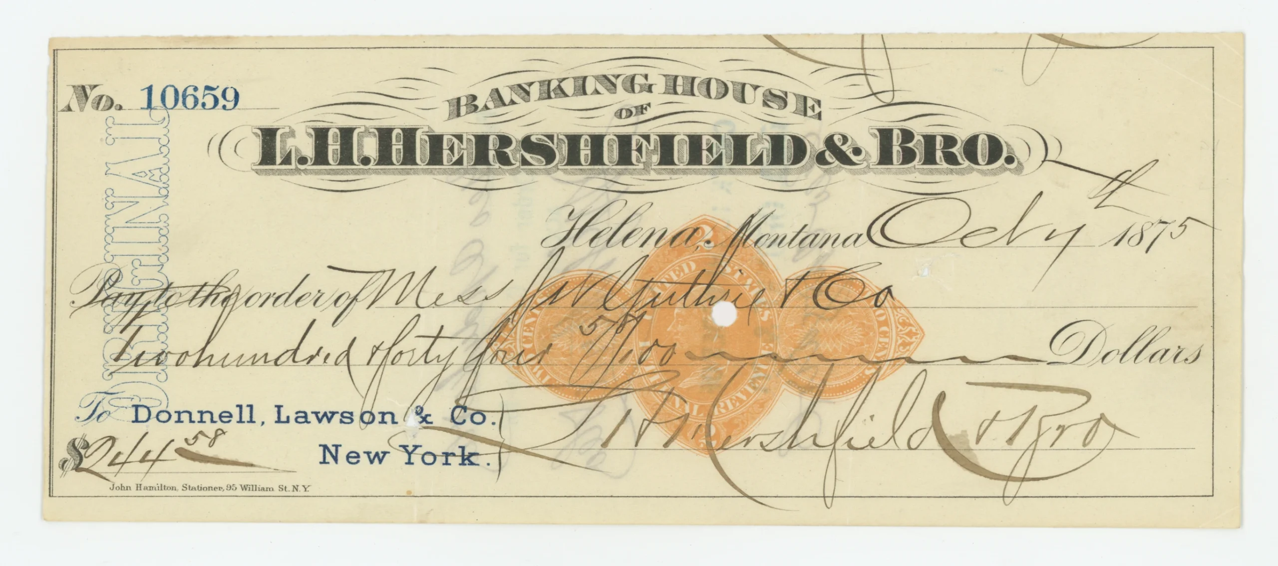 RN-D1 Banking House of L.H. Hershfield & Bro.