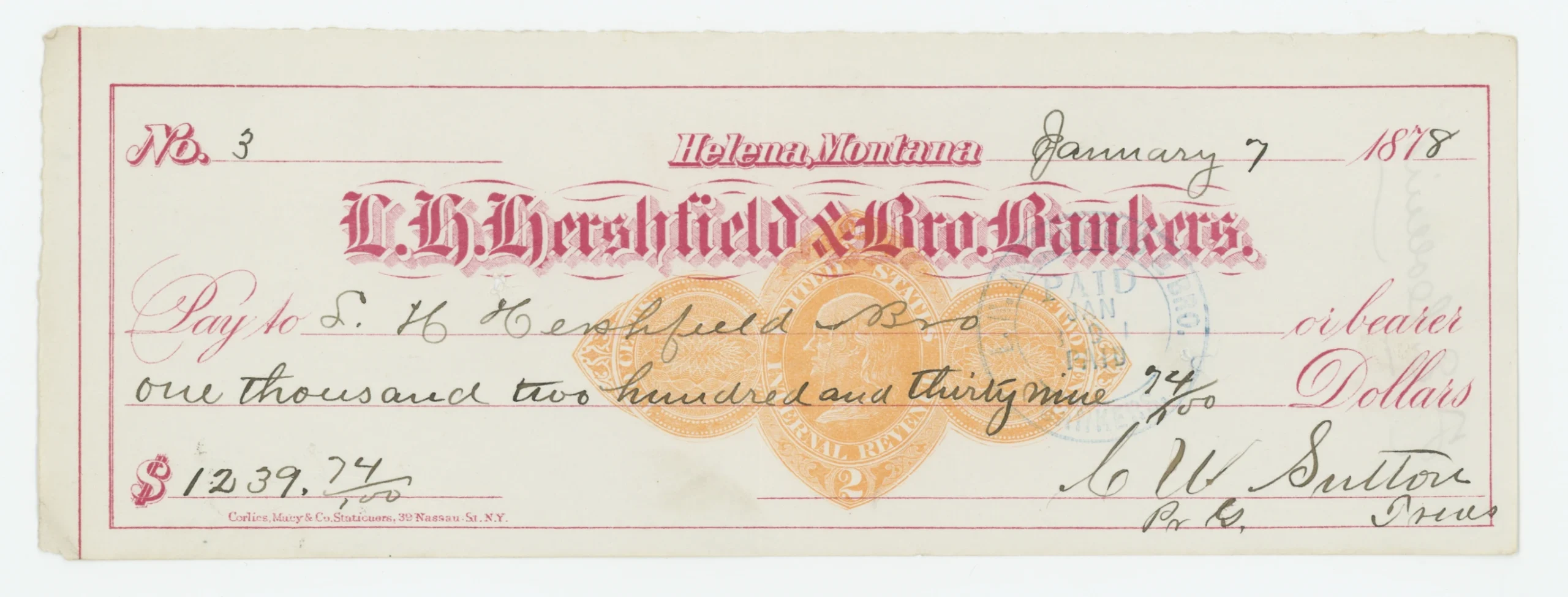 RN-D1 L.H. Hershfield & Bro. Bankers