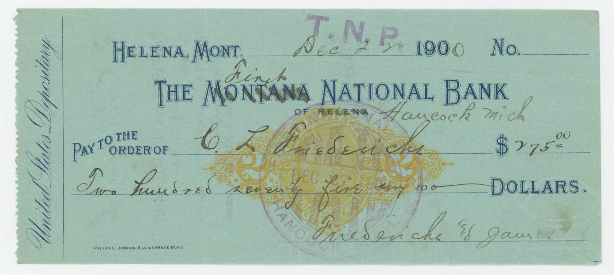 RN-X7 The First National Bank, prev. Montana National Bank