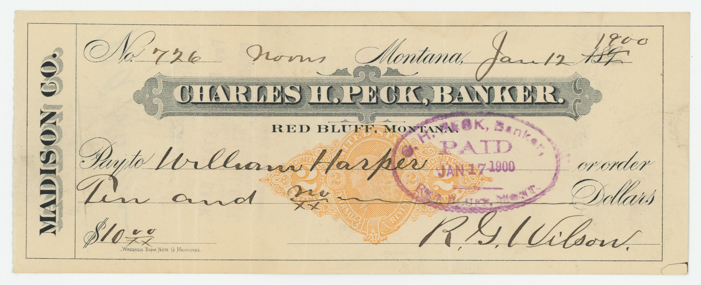 RN-X7 Charles H. Peck, Banker, Red Bluff