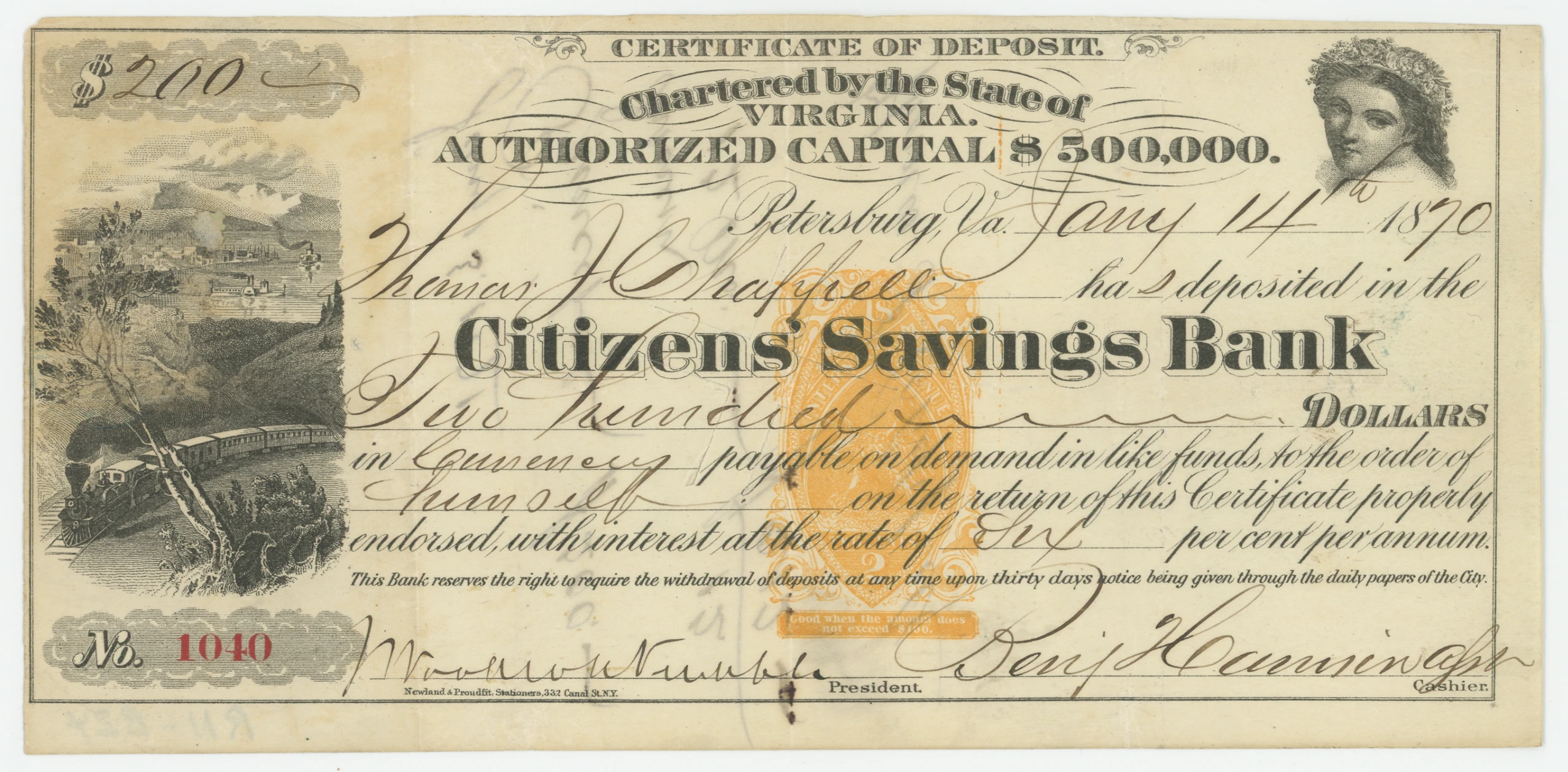 RN-B24 Citizens' Savings Bank — Illegal Usage