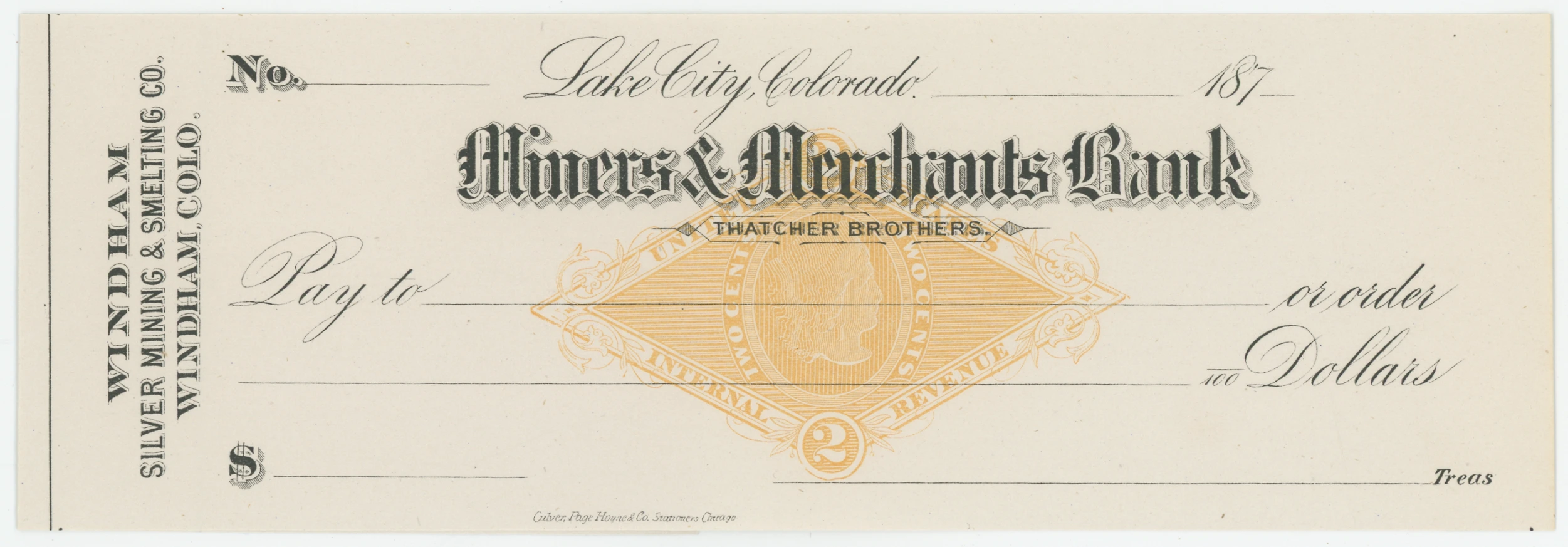 RN-G1 Miners & Merchants Bank, Thatcher Brothers