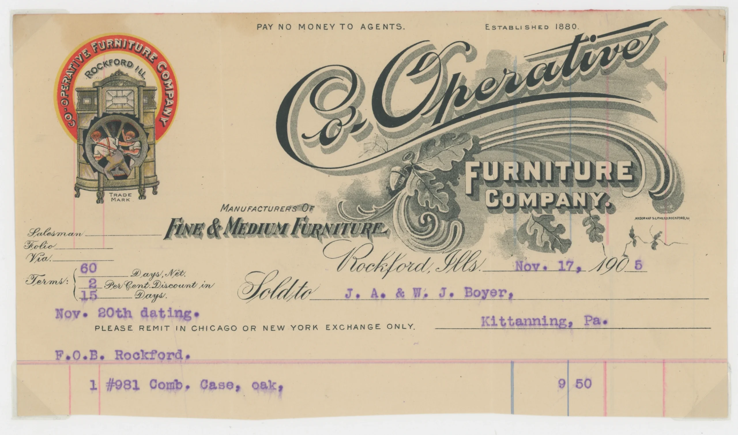 1901 Co-Operative Furniture Company
