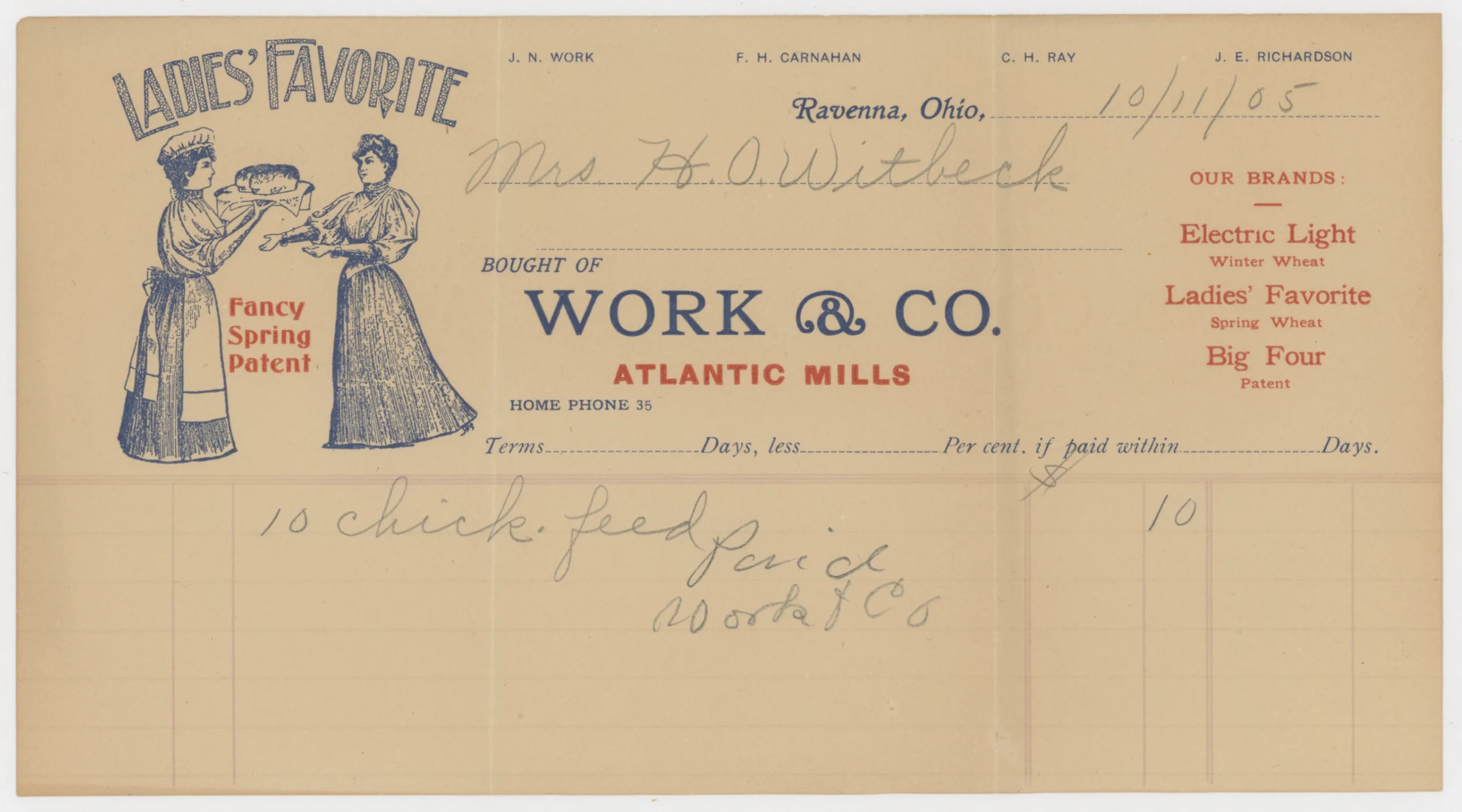 1905 Work & Co. Atlantic Mills, "Ladies' Favorite" Fancy Spring Patent