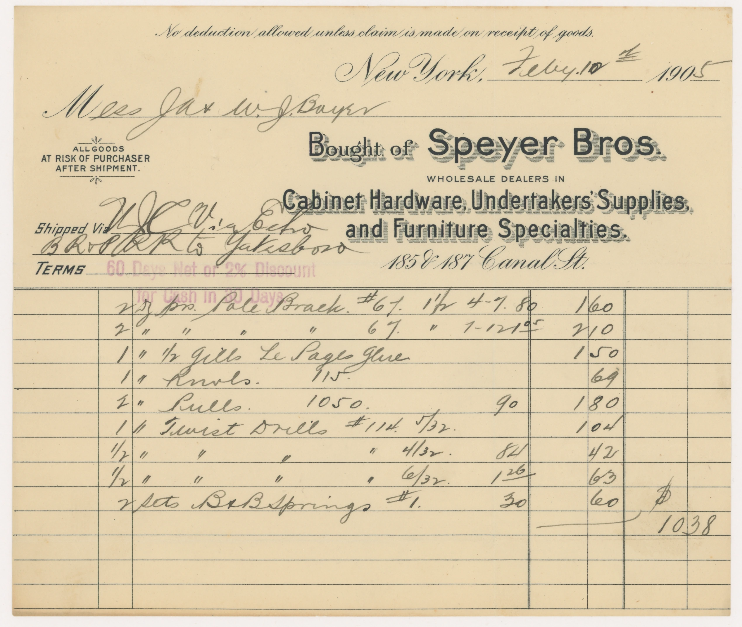 1901 Furst Bros & Company, Mouldings and Picture Frames