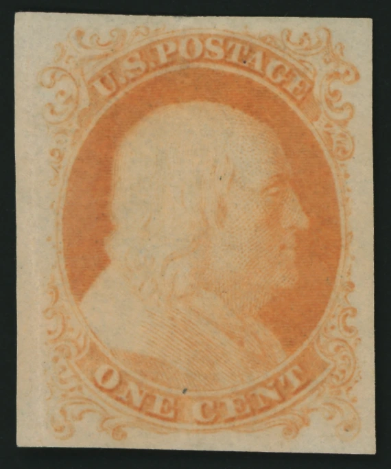 40TC5b 1¢ Franklin Trial Color Plate Proof, Orange