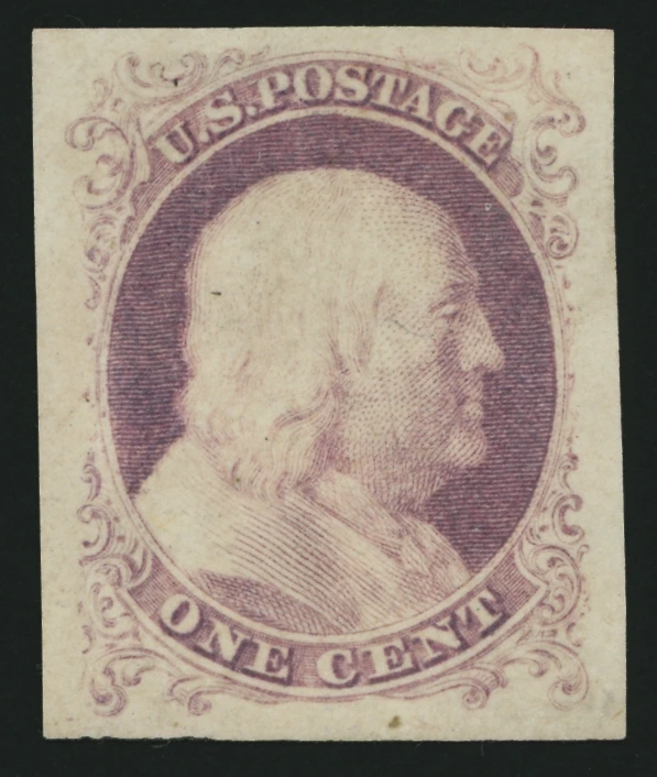 40TC5g 1¢ Franklin Trial Color Plate Proof, Violet