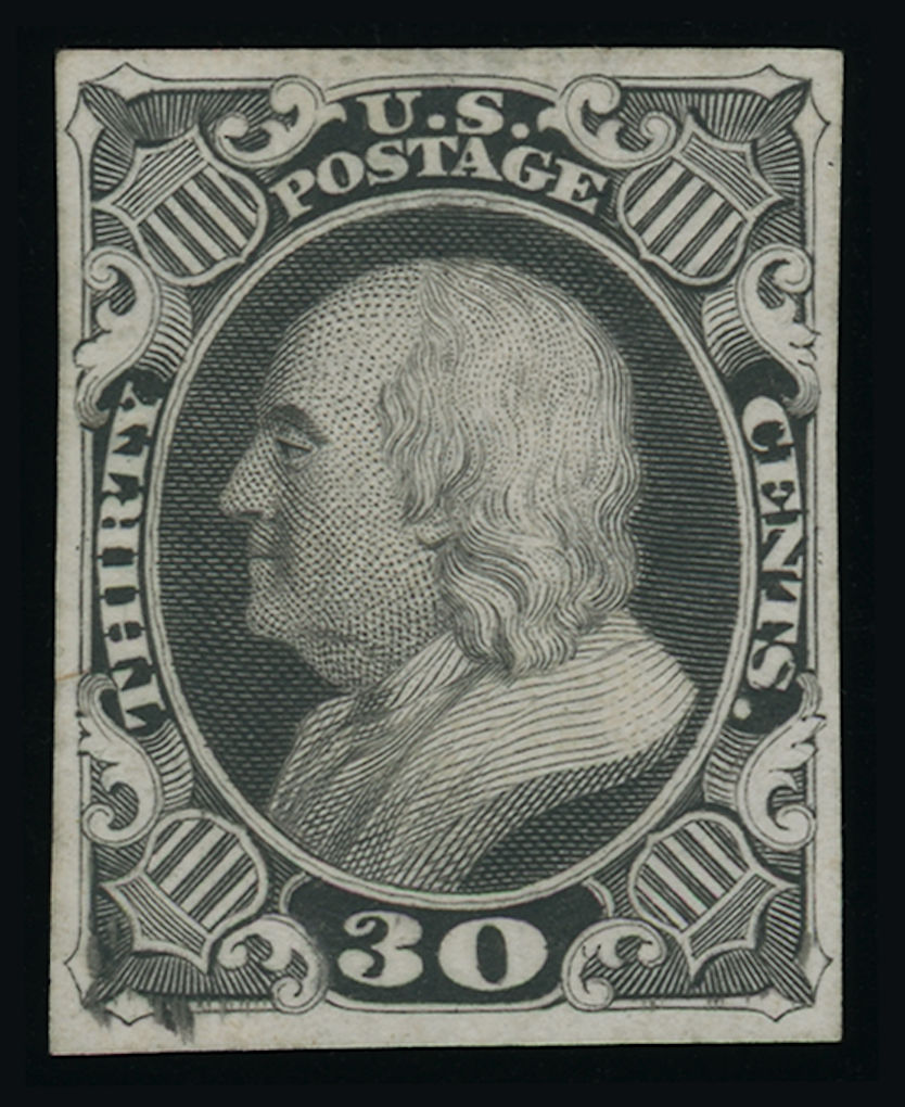 38-E2 Essay for the 30¢ Stamp of 1860, Incomplete Design