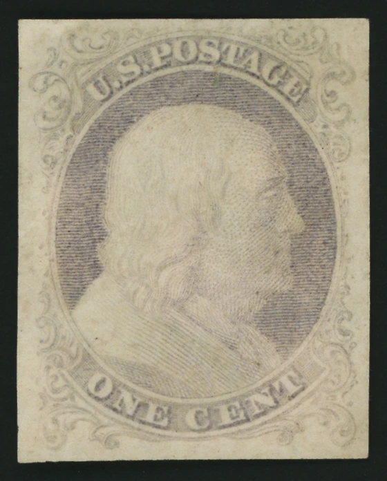 40TC5f 1¢ Franklin Trial Color Plate Proof, Dull Violet