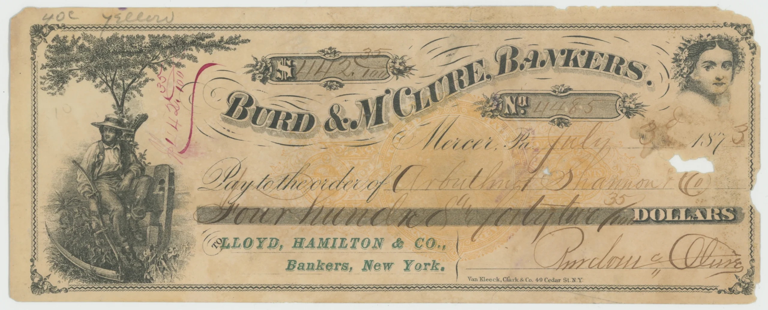 RN-C1 Burd & M'Clure Bankers Draft, Usual Faults