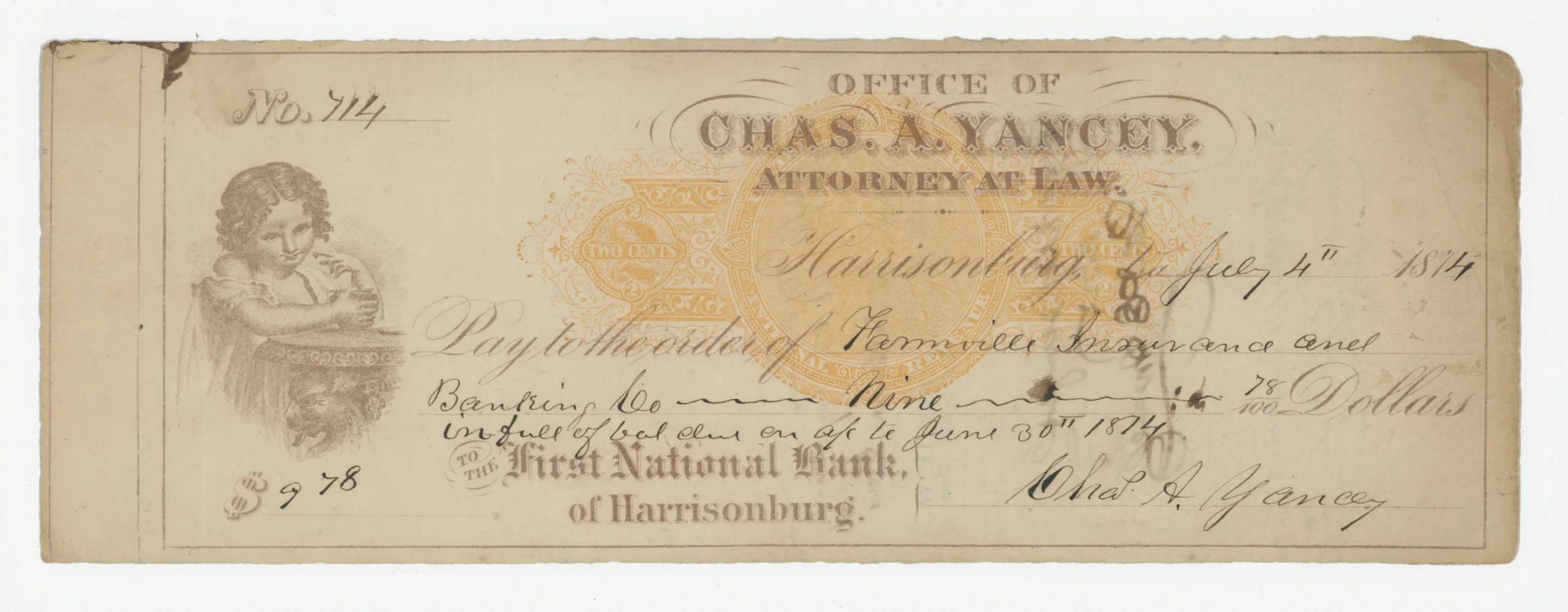 RN-C1 Draft Drawn on First National Bank of Harrisburg