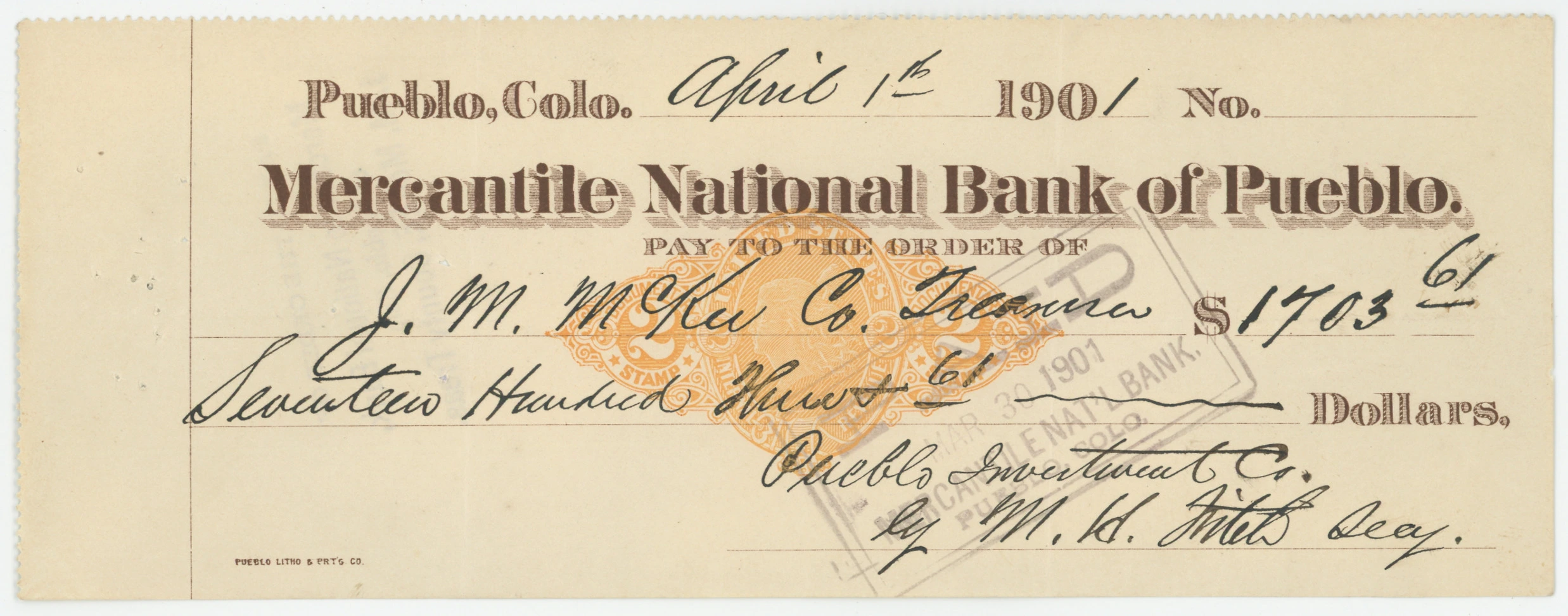 RN-X7 Mercantile National Bank of Pueblo