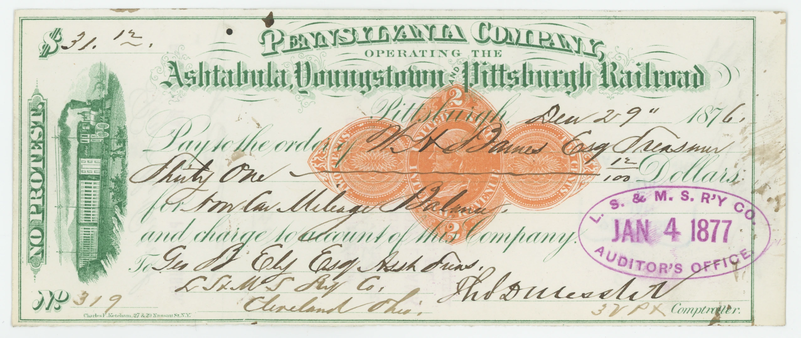 RN-D1 Pennsylvania Company Operating the Ashtabula, Youngstown and Pittsburgh Railroad