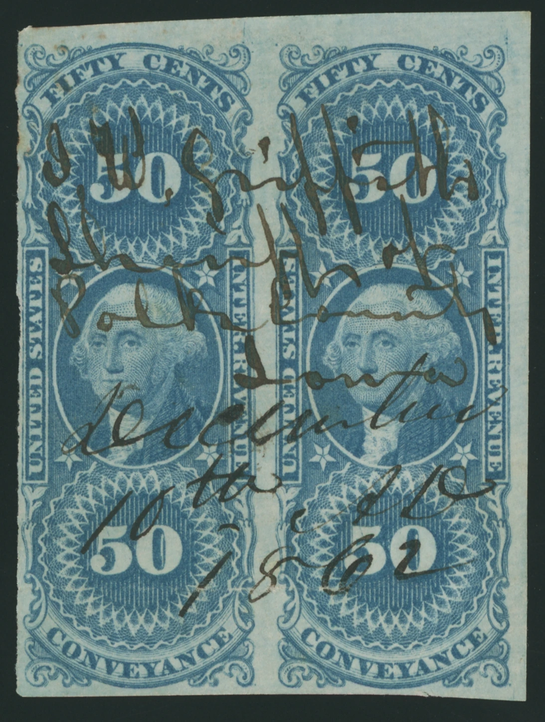 R54a Imperf Pair, Canceled by Sheriff of Polk County, 1862