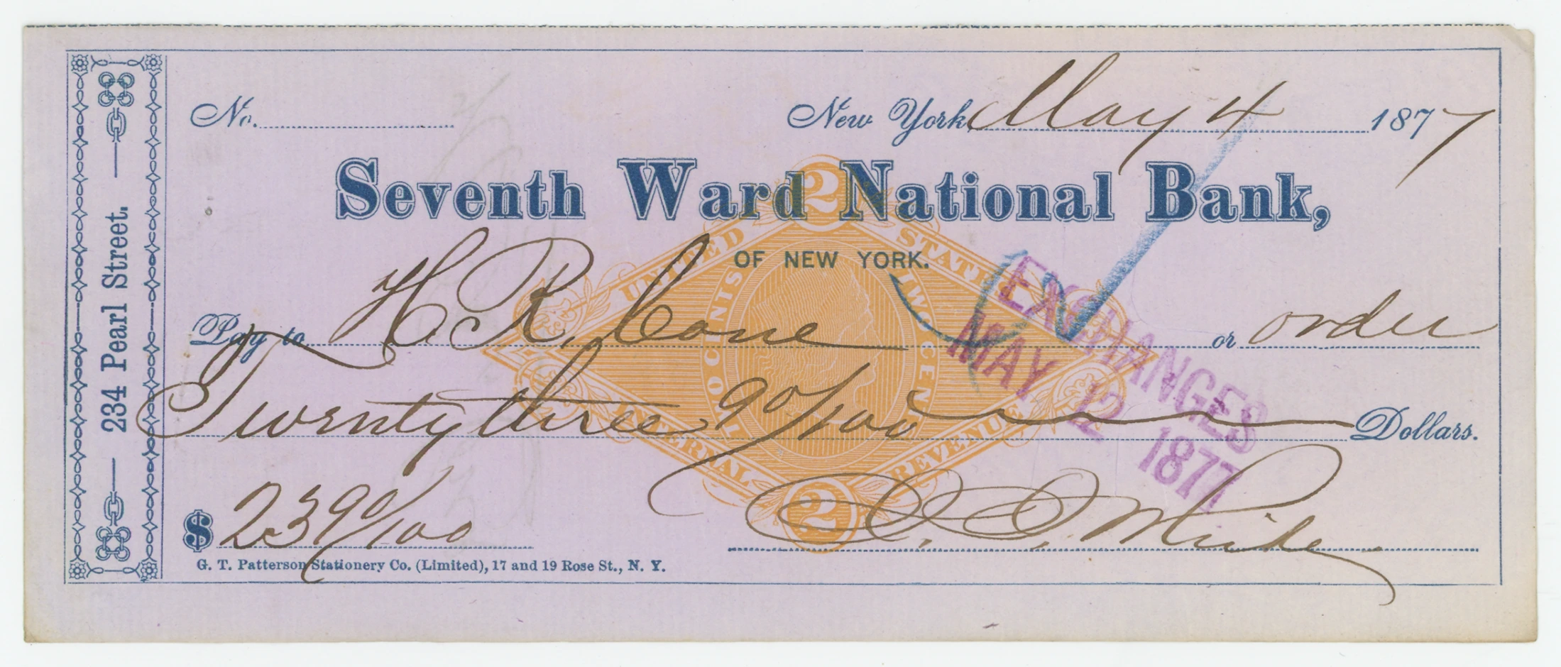 RN-G1 Seventh Ward National Bank of New York