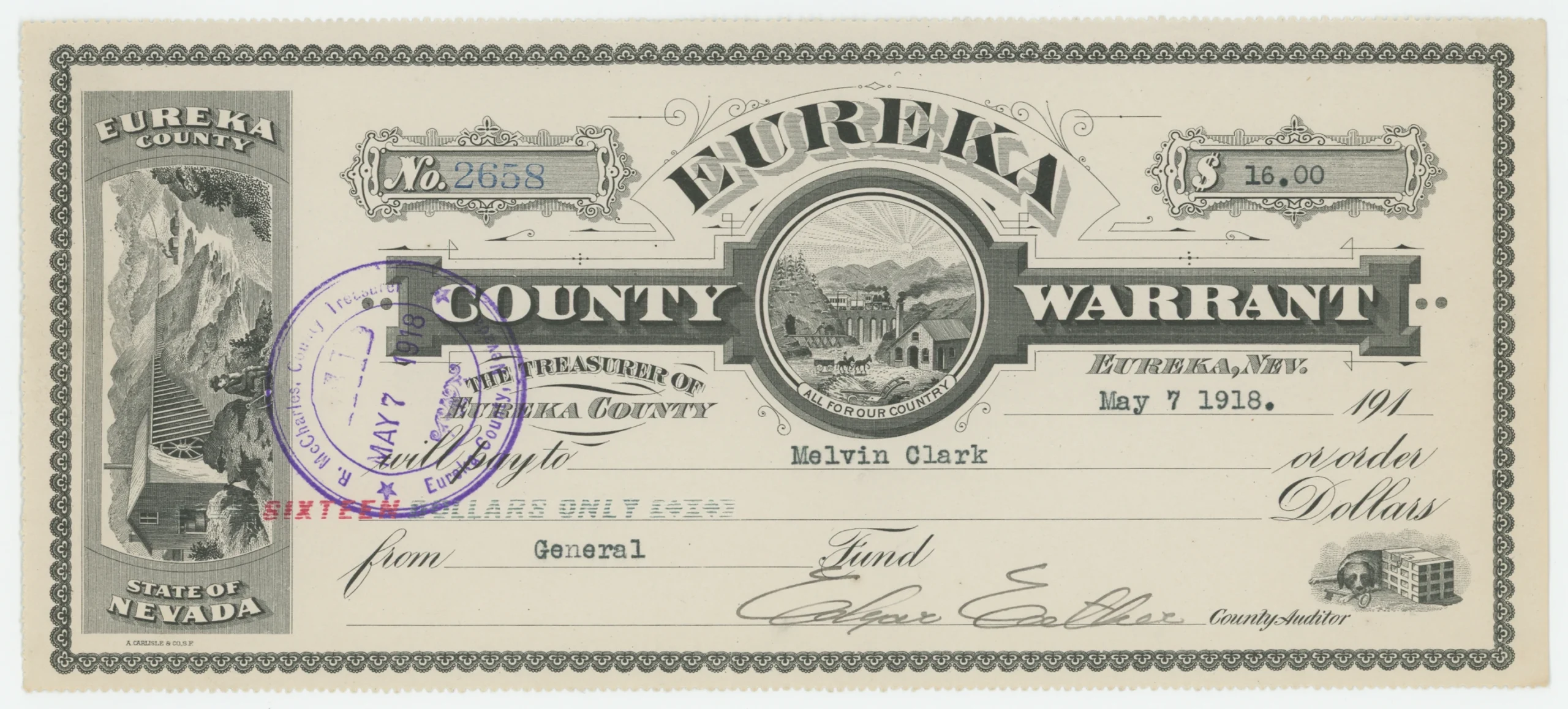 Eureka County Warrant