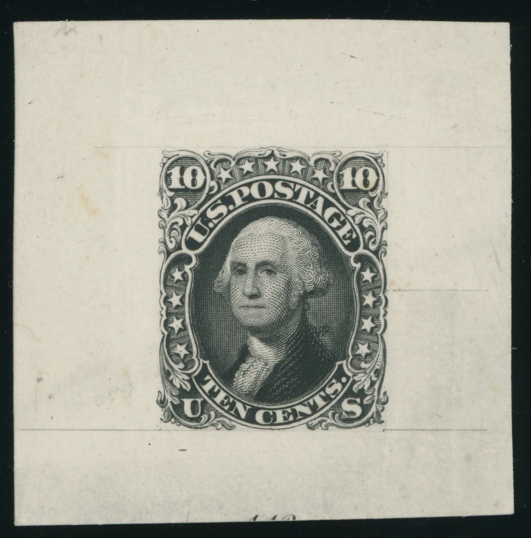 68 TC1a "Type II" 10¢ Die Proof in Black