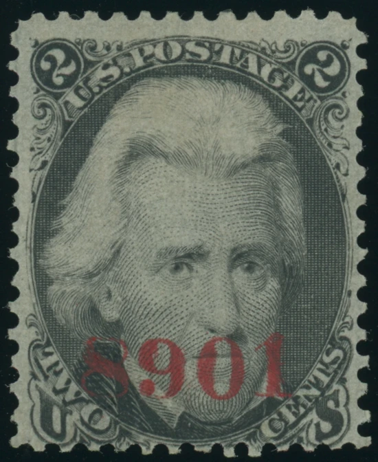 73S Black Jack with Red Control Number Overprint "8901"