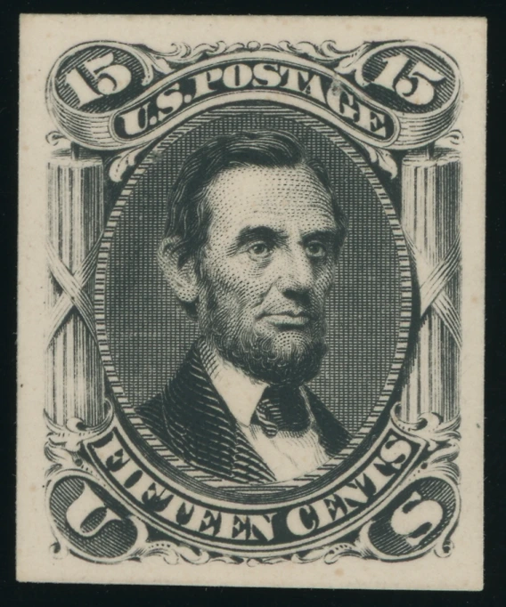 77P4 15¢ Black Plate Proof, Lincoln