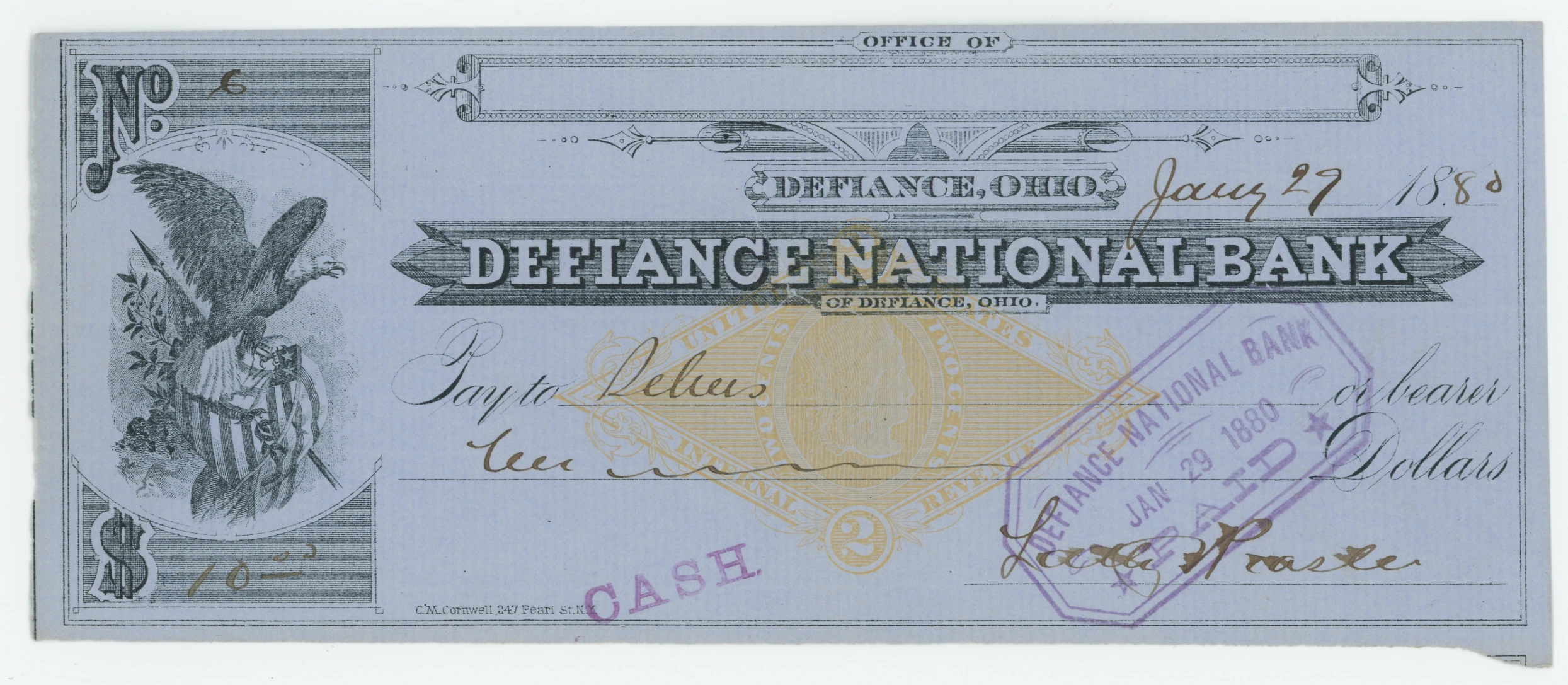RN-G1 Defiance National Bank (Blue Paper)