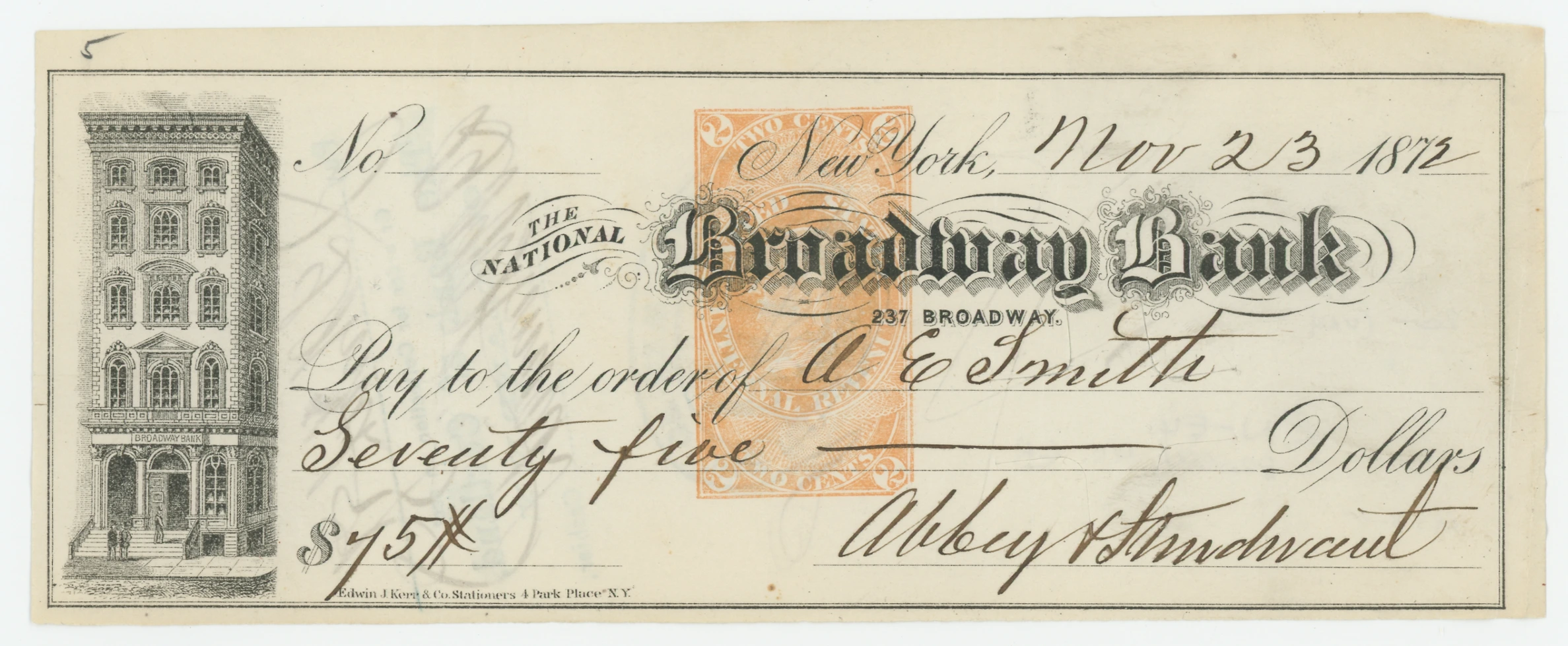 RN-E4 The National Broadway Bank, Worn Die!