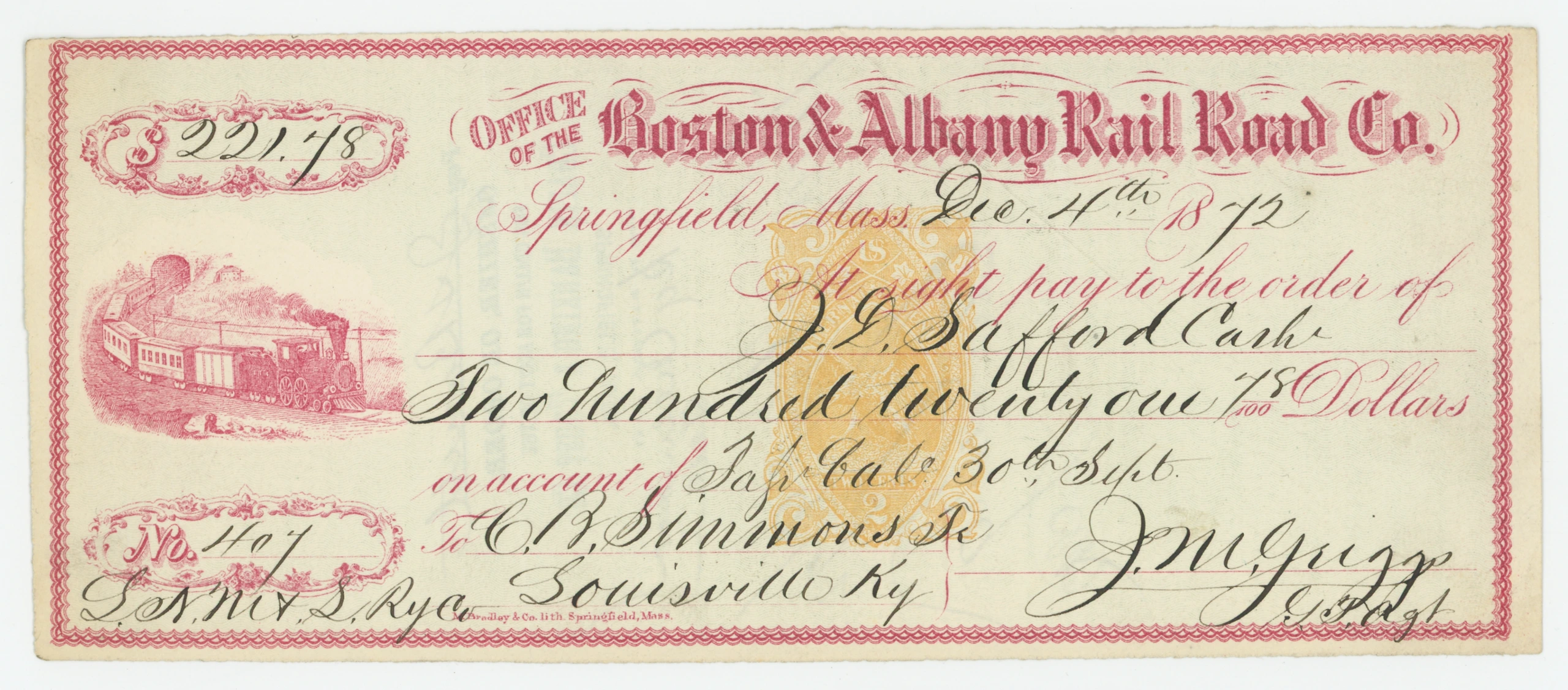 RN-B1 Office of the Boston & Albany Rail Road Co.