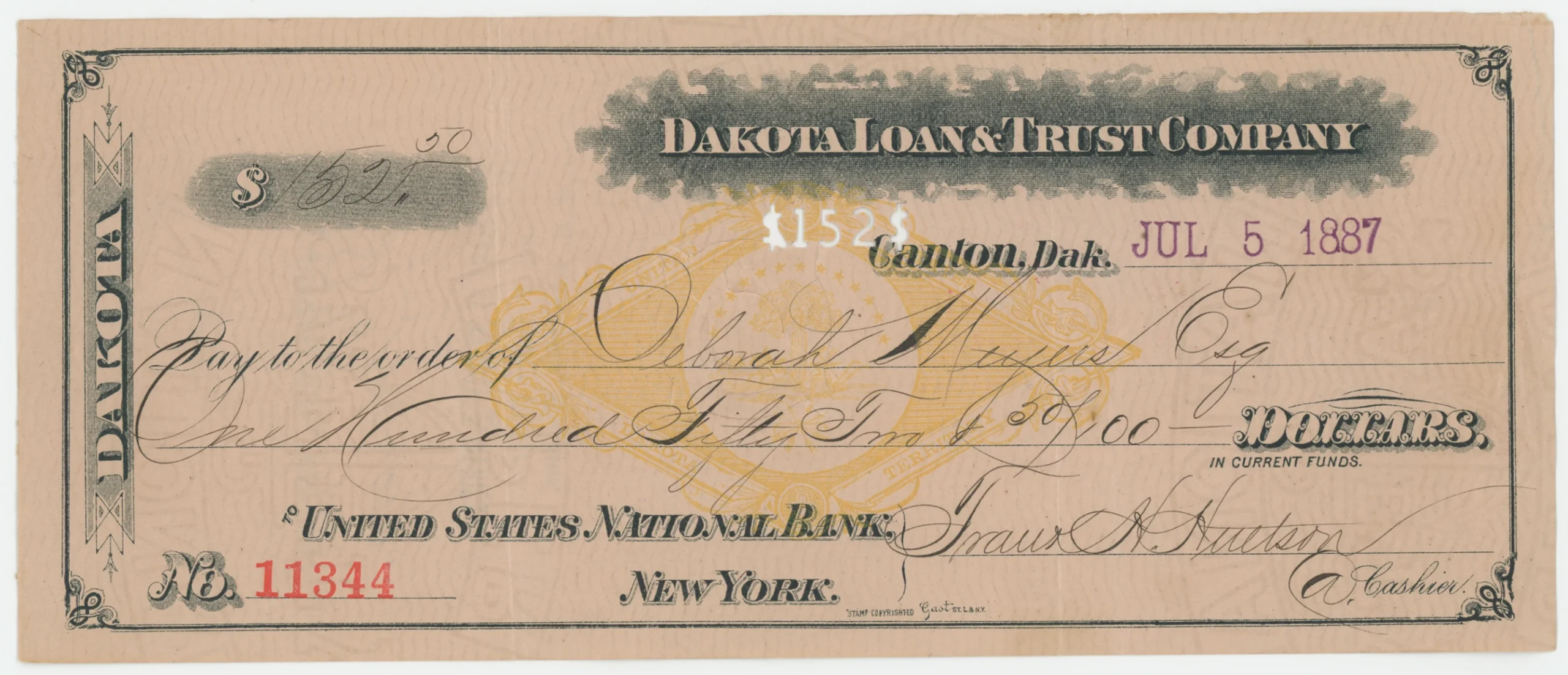 FAC-G on Dakota Loan & Trust Company, Facsimile Imprint