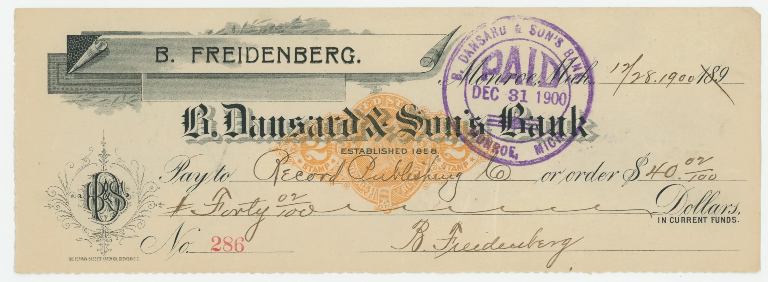 RN-X7 B. Dansard & Son's Bank